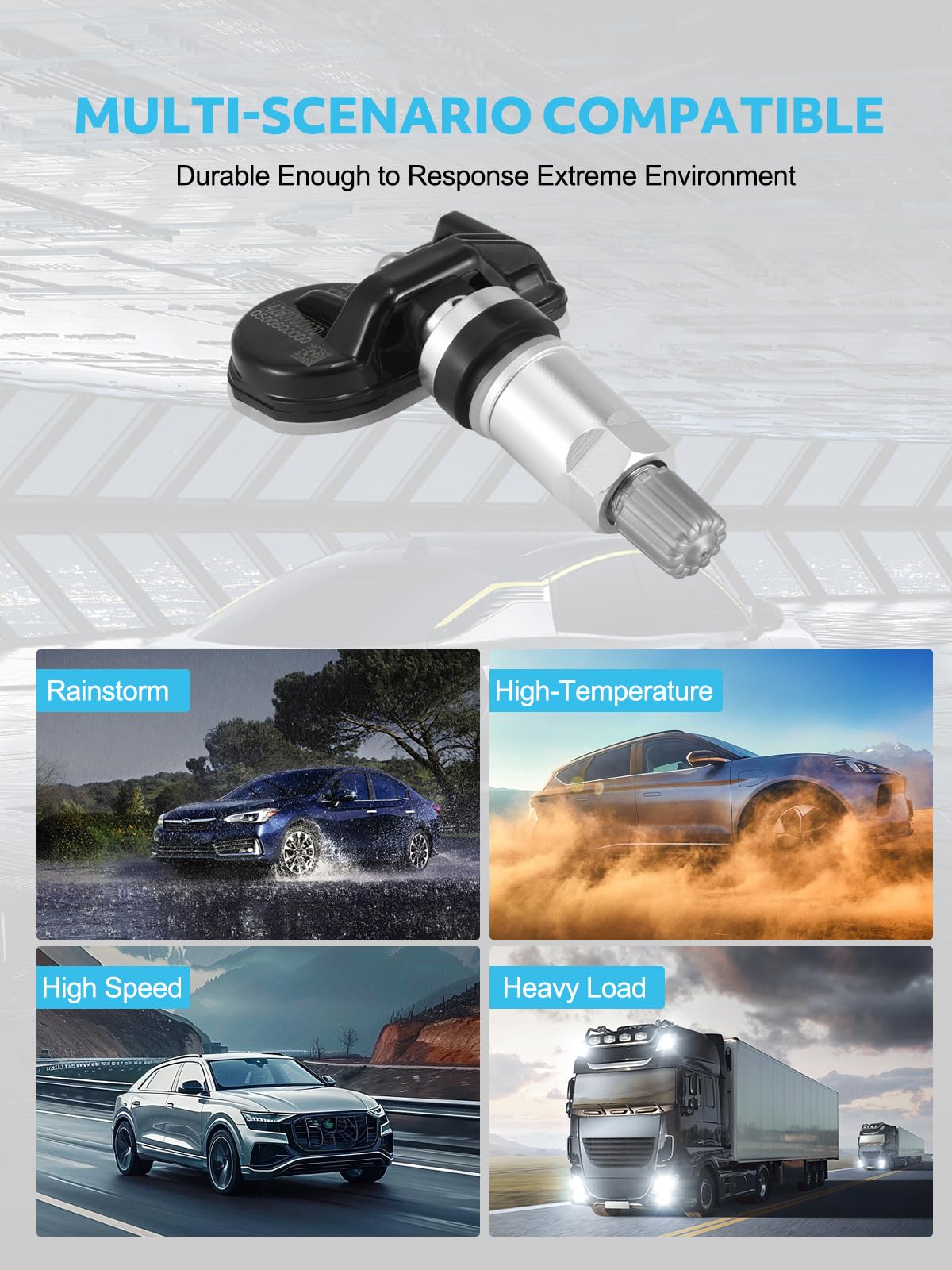 TAUTOY 426070C070 Upgrade TPMS Sensor fit for Toyota Sienna 2007-2020, Sequoia 2008-2017, Tundra 2007-2017,4pcs 315MHz Tire Pres