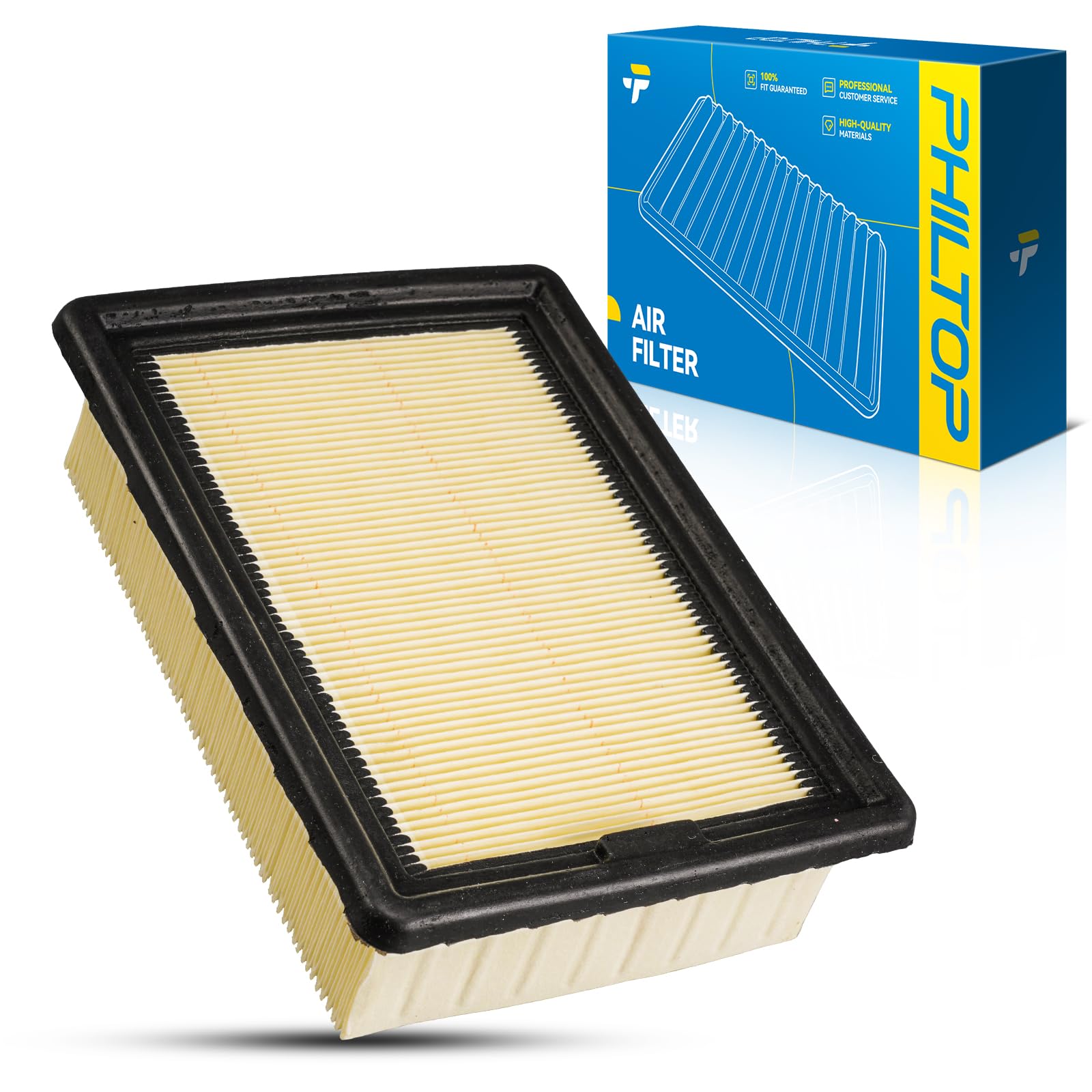 PHILTOP Engine air filter CA11456 Replacement for 2014-2022 Ford Transit Connect & 2013-2019 Ford Escape, Flexible Panel