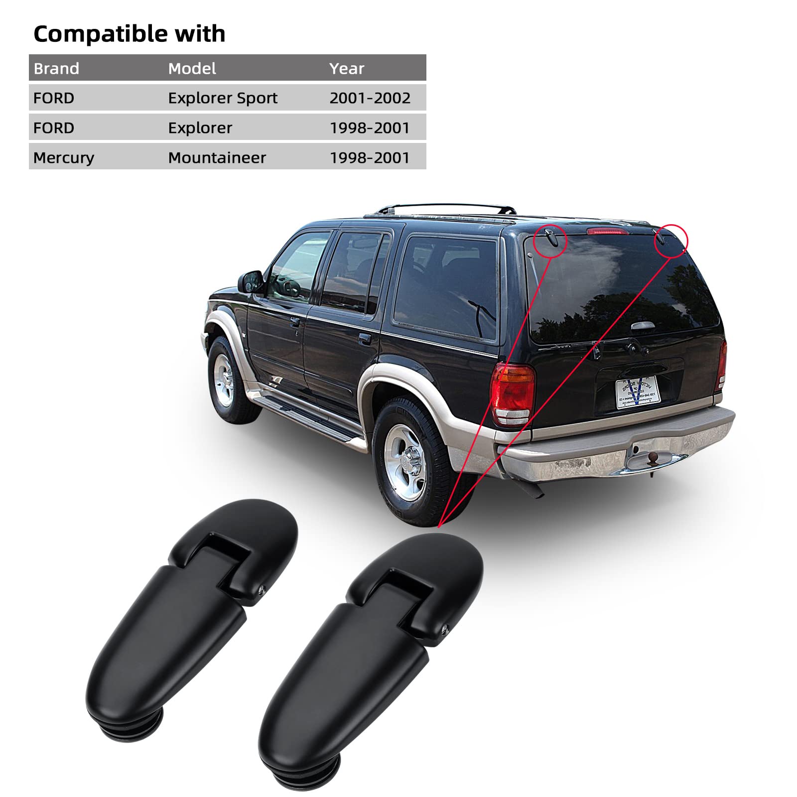 Tomanic 926-132 Back Hatch Liftgate Hinge Set for Ford Explorer (1998-2002), Mercury Mountaineer (1998-2001) - OE# 1L