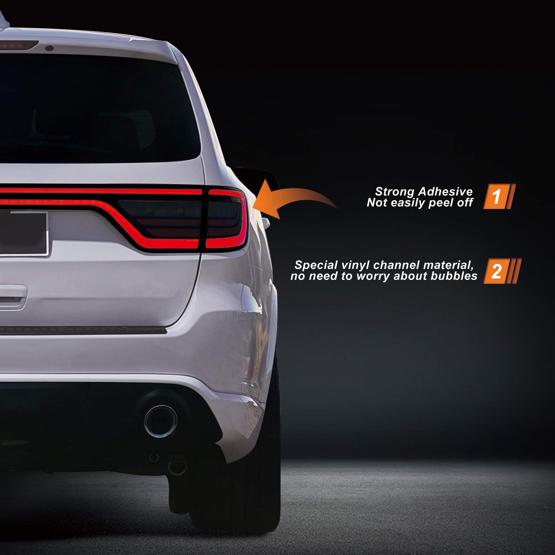 Ndrush Blackout Taillight Vinyl Tint Film Precut Overlay Tail Light Wrap Cover Compatible With Dodge Durango 2014-2021