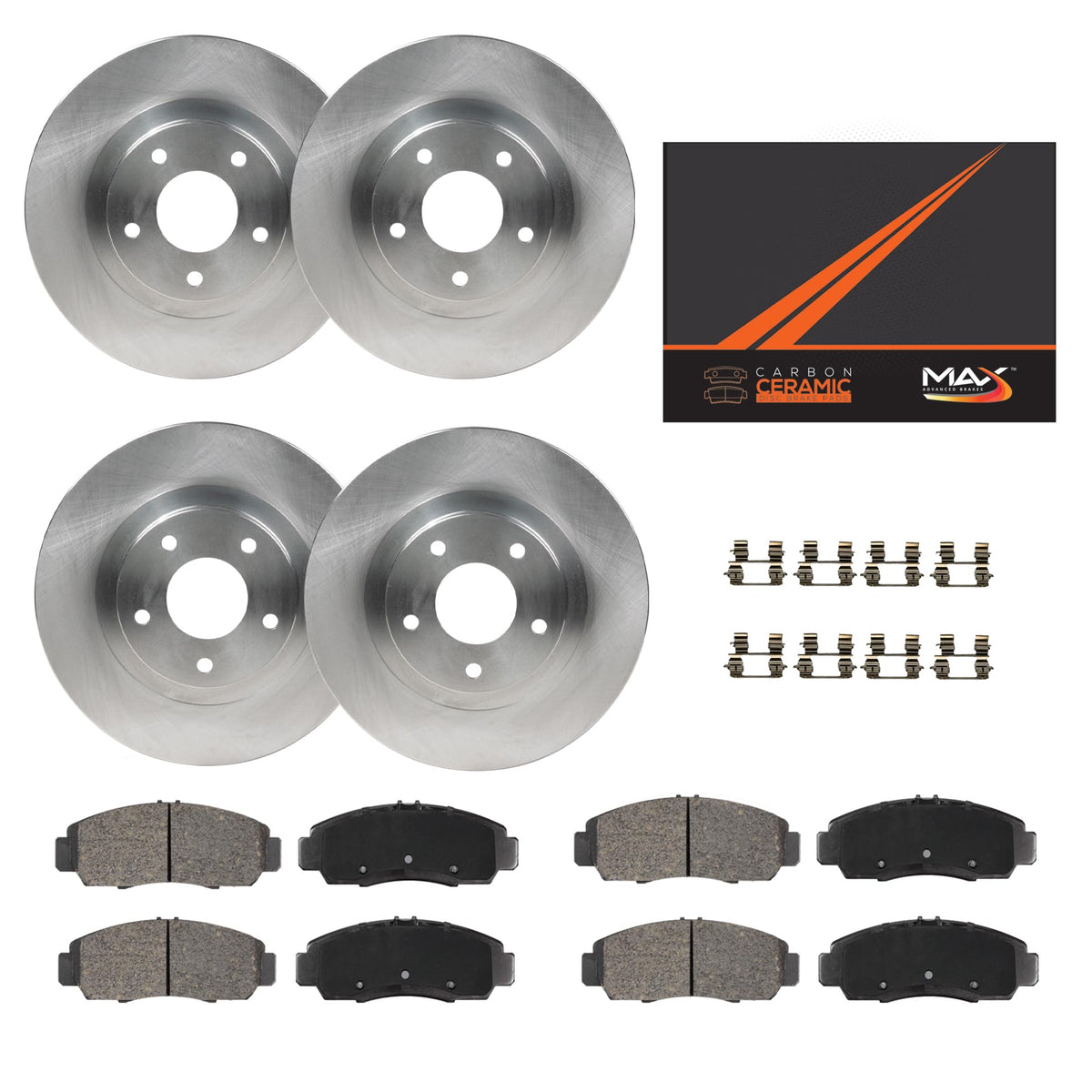 Max Advanced Brakes Front & Rear Brake Kit Compatible With 2015 2016 2017 Honda Odyssey Replacement Premium Oe Disc Brake Rotors