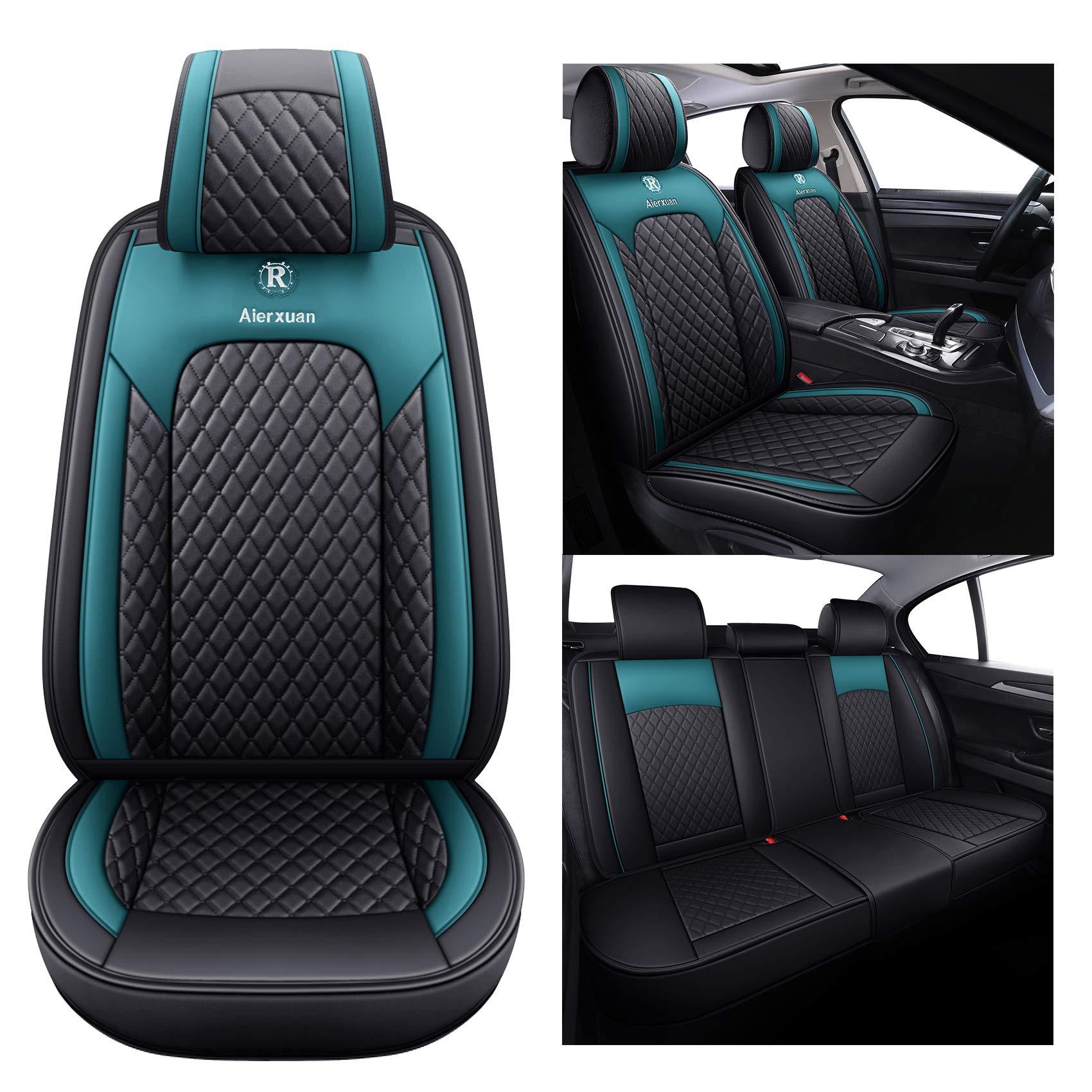 Aierxuan Car Seat Covers Full Set Leather Waterproof Universal For Nissan Altima Rogue Chevrolet Equinox Crv Camry 4Runner Civic