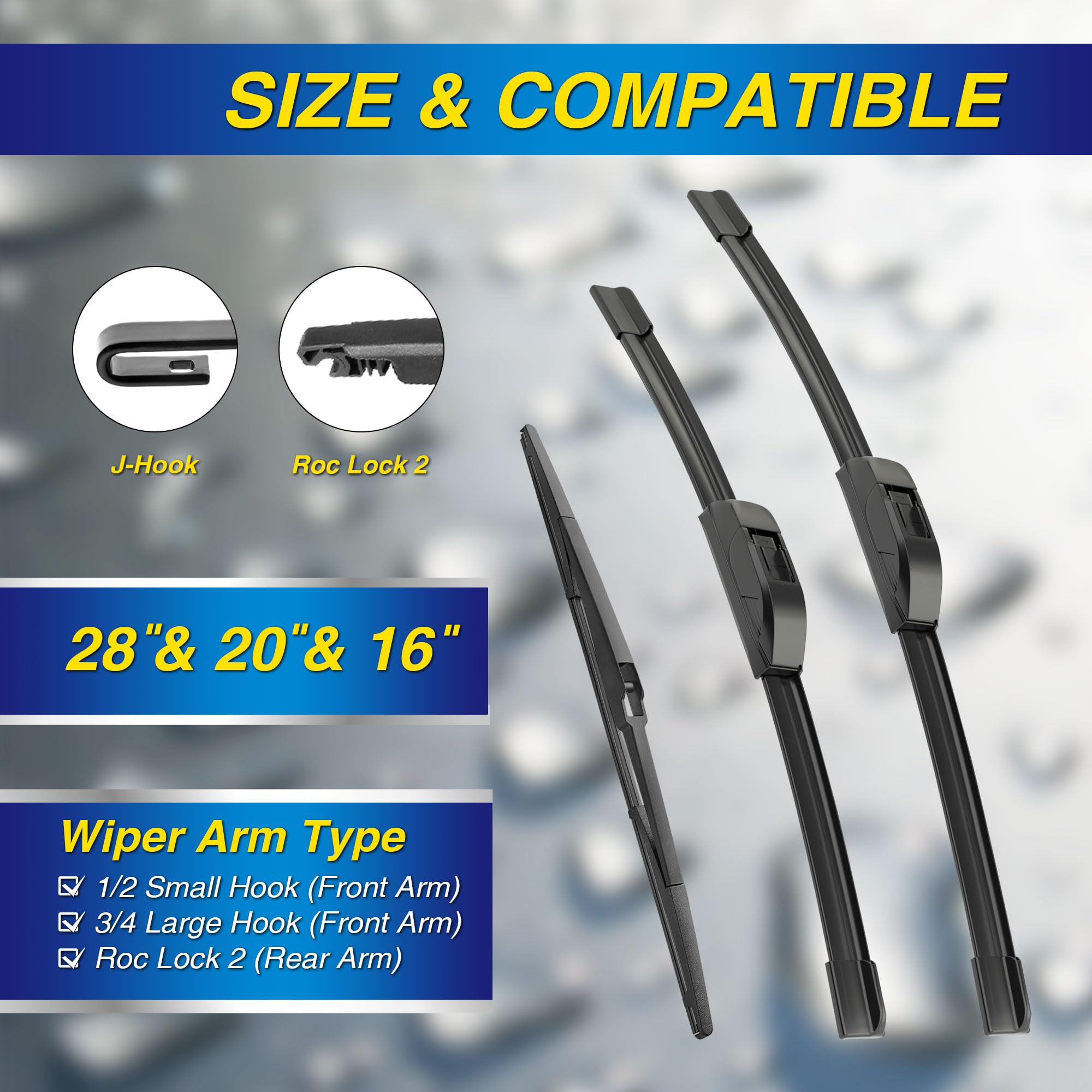 5 Plus Silicone Windshield Wiper Blades Replacement For 2020 2019 2018 2017 2016 2015 2014 2013-2011 Toyota Sienna Wiper Blades(