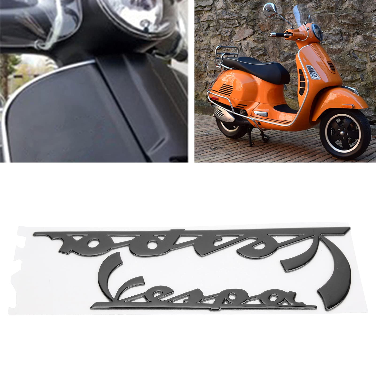 Fydun Motorcycle Emblem Stickers, 3?Dimensional Reflective Resin Decal Stickers for Vespa GTS300 LX125 LX150 IE Primavera 300 LX