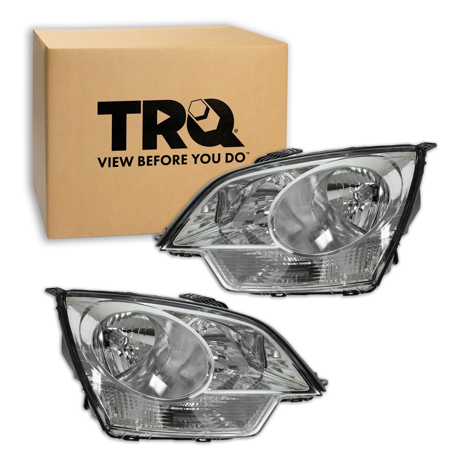 Trq Driver & Passenger Side Headlight Assembly Set Headlights Driver & Passenger Side Compatible With 2012-2014 Chevrolet Captiv