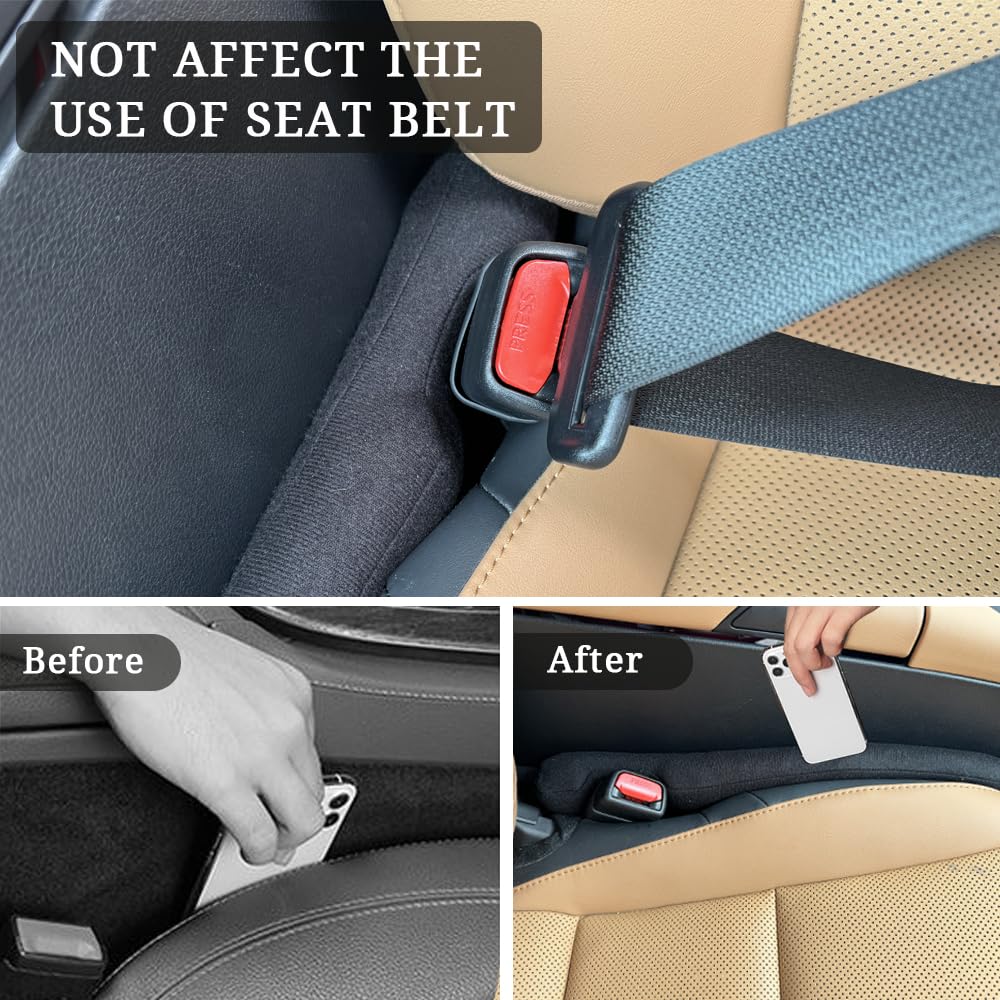 Ylxgt Car Seat Gap Filler Universal For Car Suv Truck Accessories Seat Gap Blocker Fit Organizer Fill The Gap Between Seat And Console Stop Things From Dropping Pack Of 2 Black