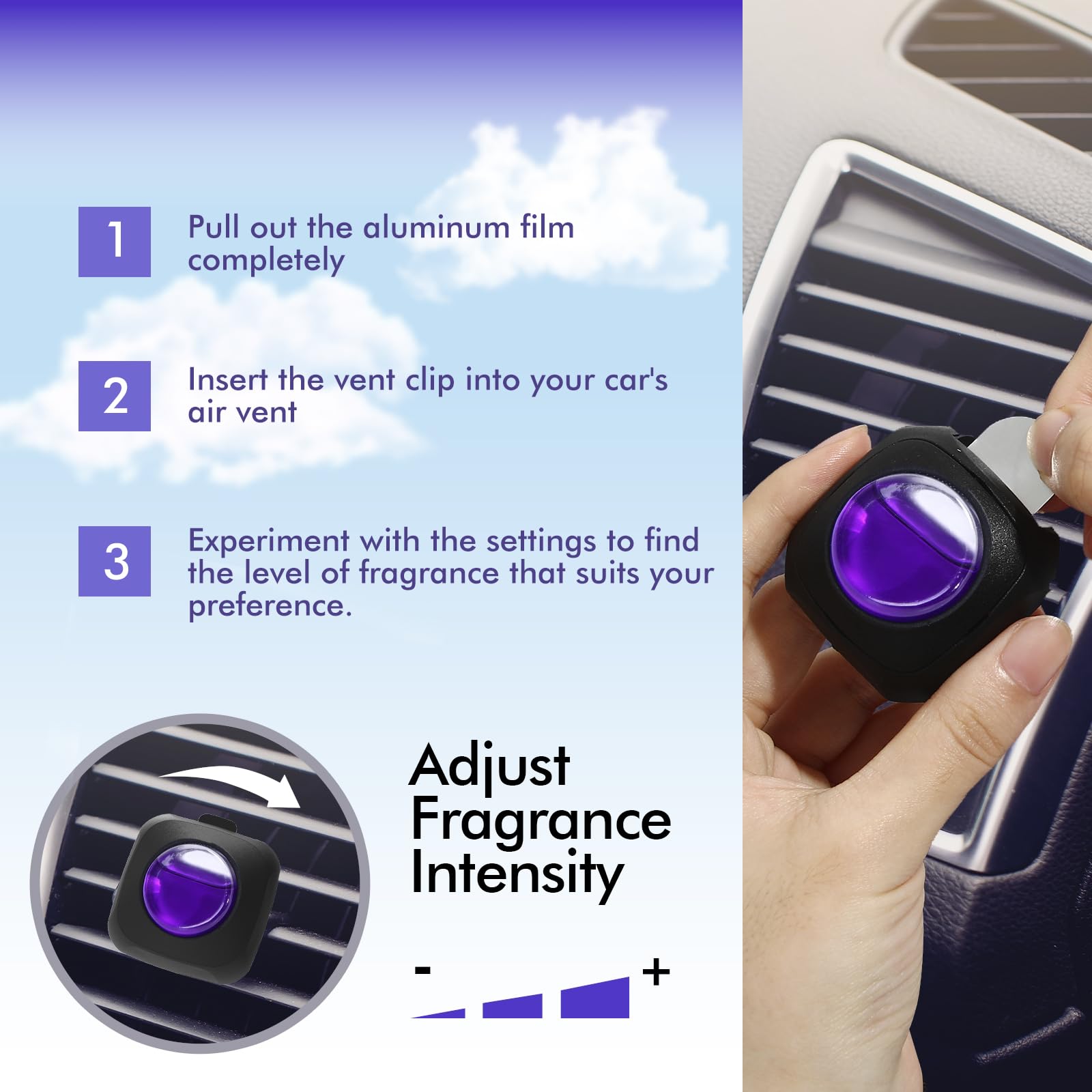 Car Air Fresheners, 6 Pack, Lavender Embrace, Car Fresheners Vent Clips, Long Lasting Air Freshener For Car, Car Refresher For M