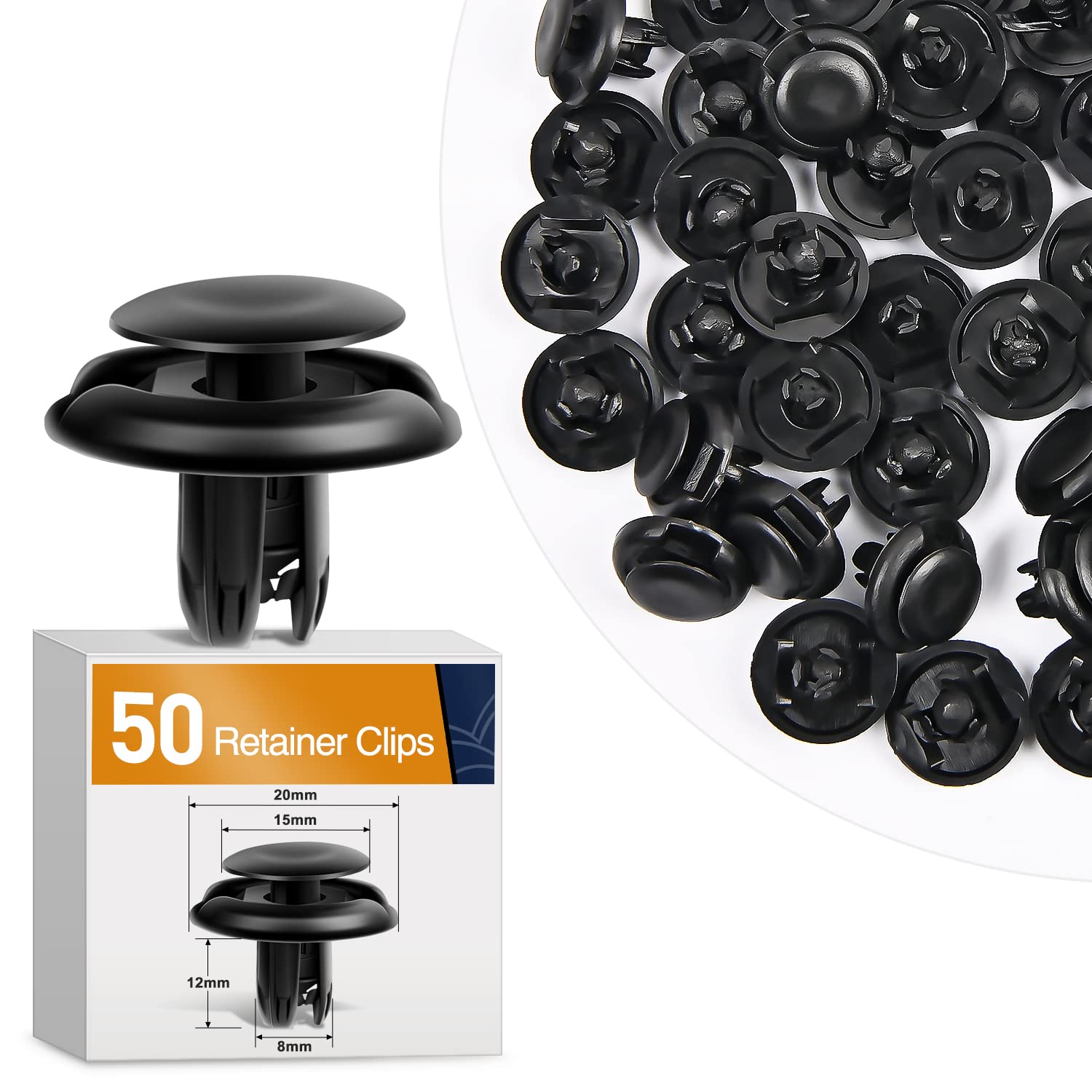 Gooacc 50Pcs Upper Seal Radiator Cover Push-Type Retainer Compatible With Toyota Lexus 90467-08217 4Runner Fj Cruiser Tacoma Gx4