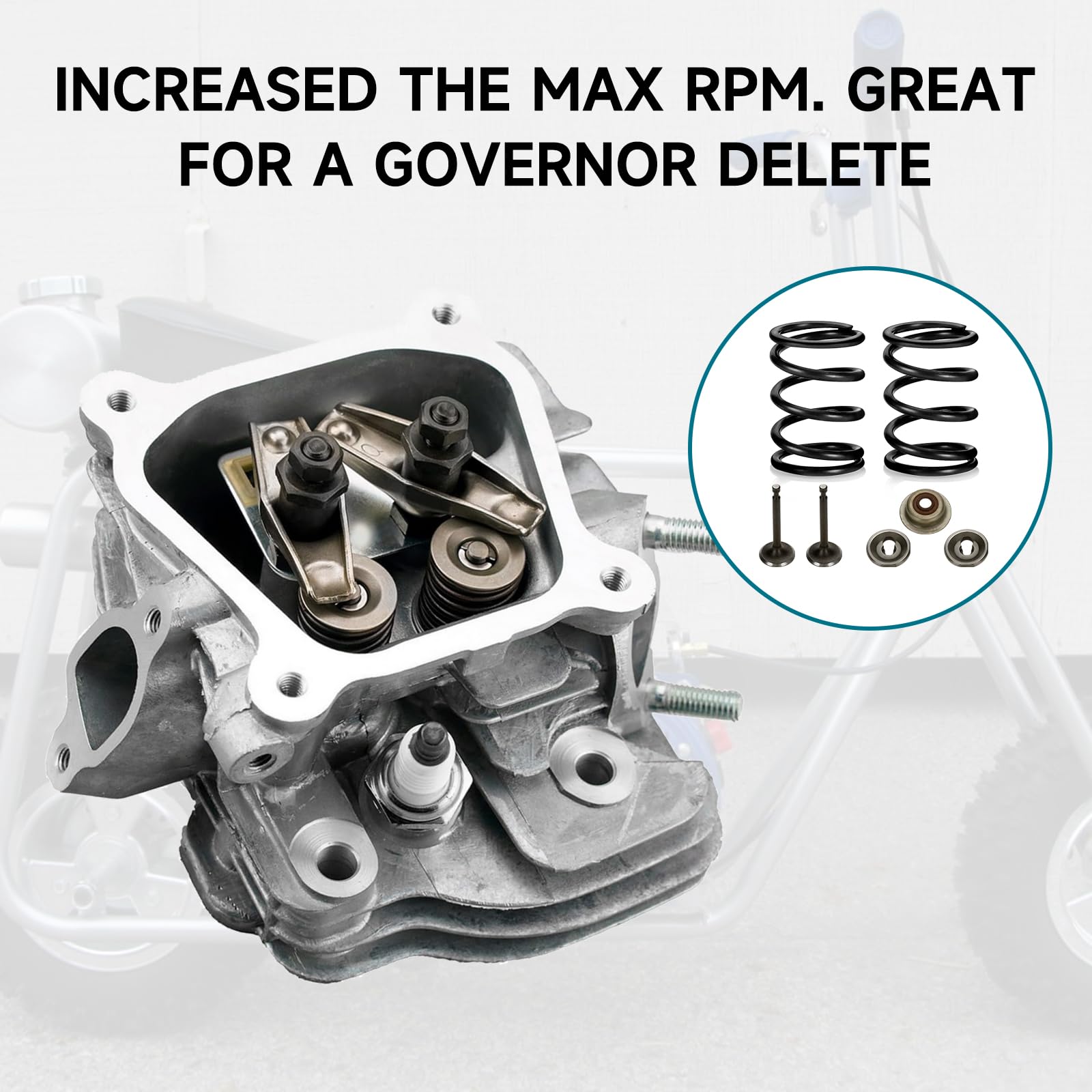 FVRITO 26lb Valve Springs with Retainer Kit for Predator 212cc 196cc 224cc Honda GX160 GX200 Non Hemi 5.5HP 6.5HP OHV Clone Engi