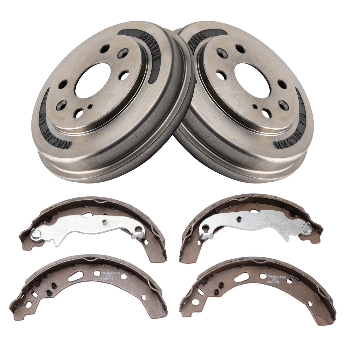 TRQ Rear Brake Shoe & Drum Kit Compatible with 2011-2014 Mazda 2