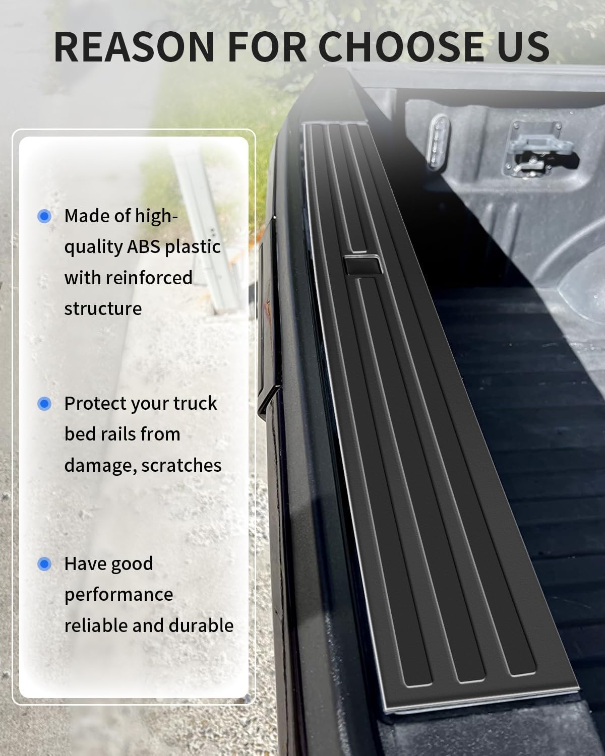 KARPAL Tailgate Molding Trim Compatible with Ford F150 2015-2020, Flexible Flex Step Cap Top Trim Protector Cover w/Release Butt