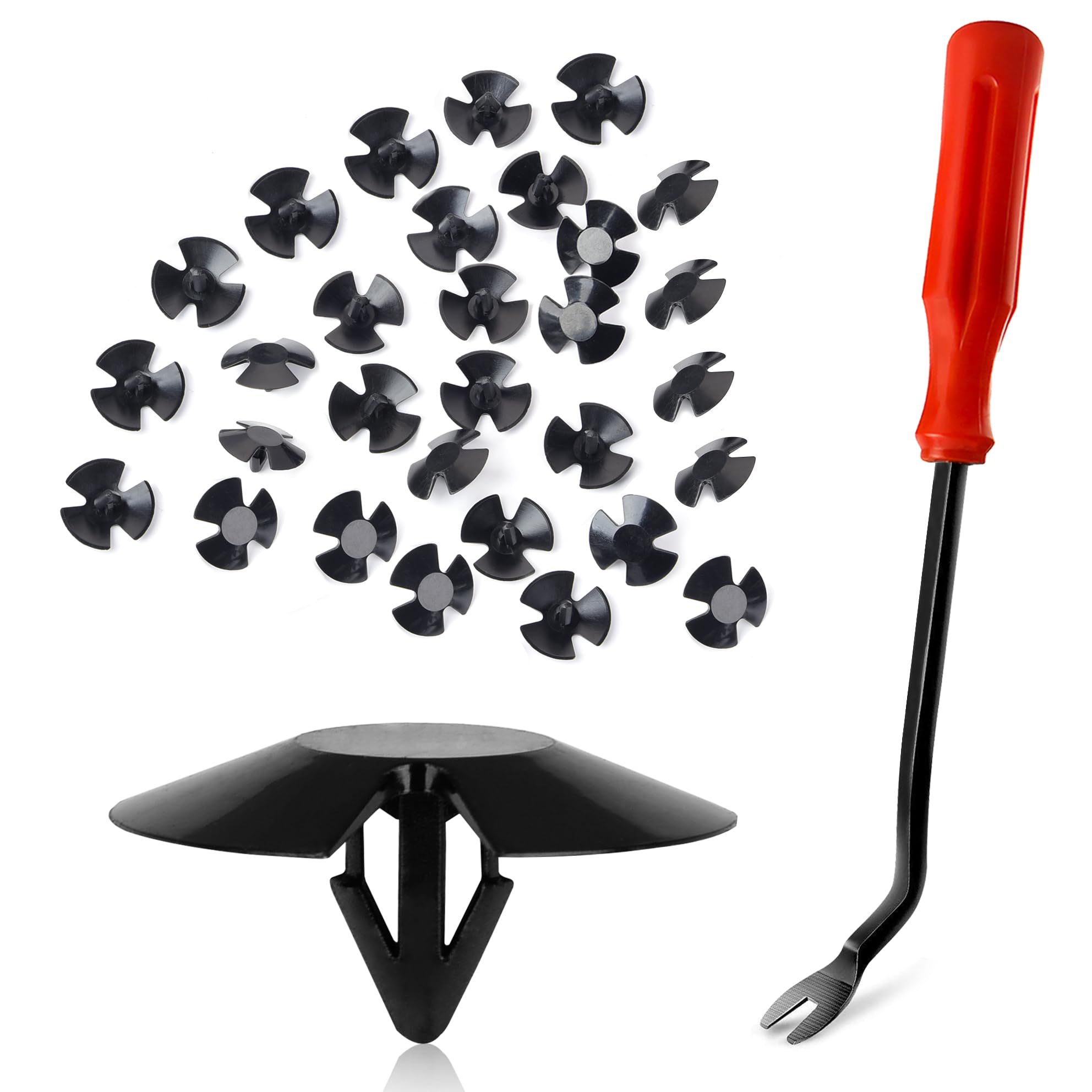 Unenda 30Pcs Hood Insulation Retainers With Fastener Remover - For Chrysler, Jeep, Dodge, Ram - Replace Oem 4878883Aa Lh Lhs Nylon Clip