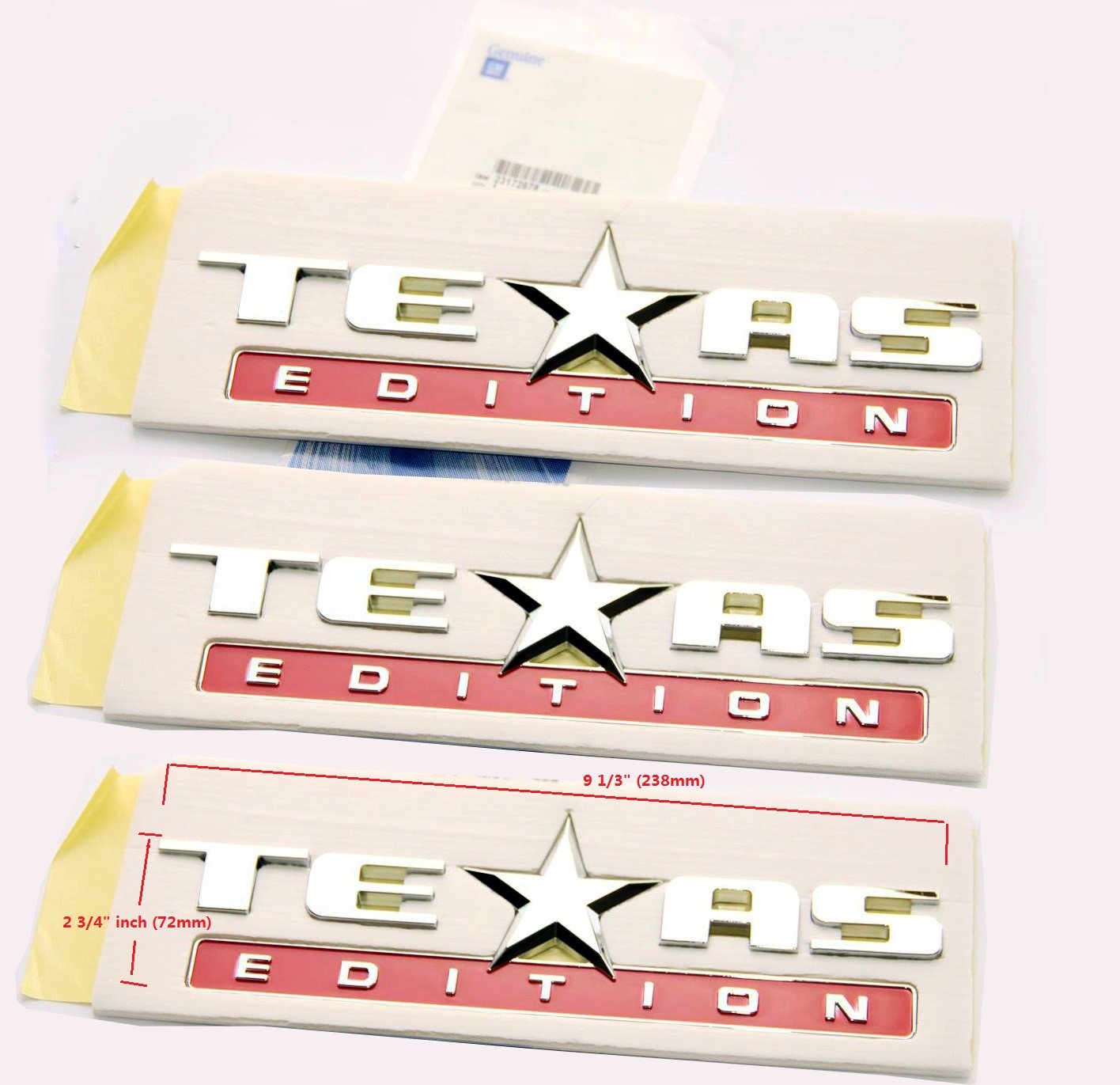 Yoaoo 3X Oem Chrome Sierra Texas Edition Emblem Badge For 07-14 Silverado And Gm Gmc Chrome Red