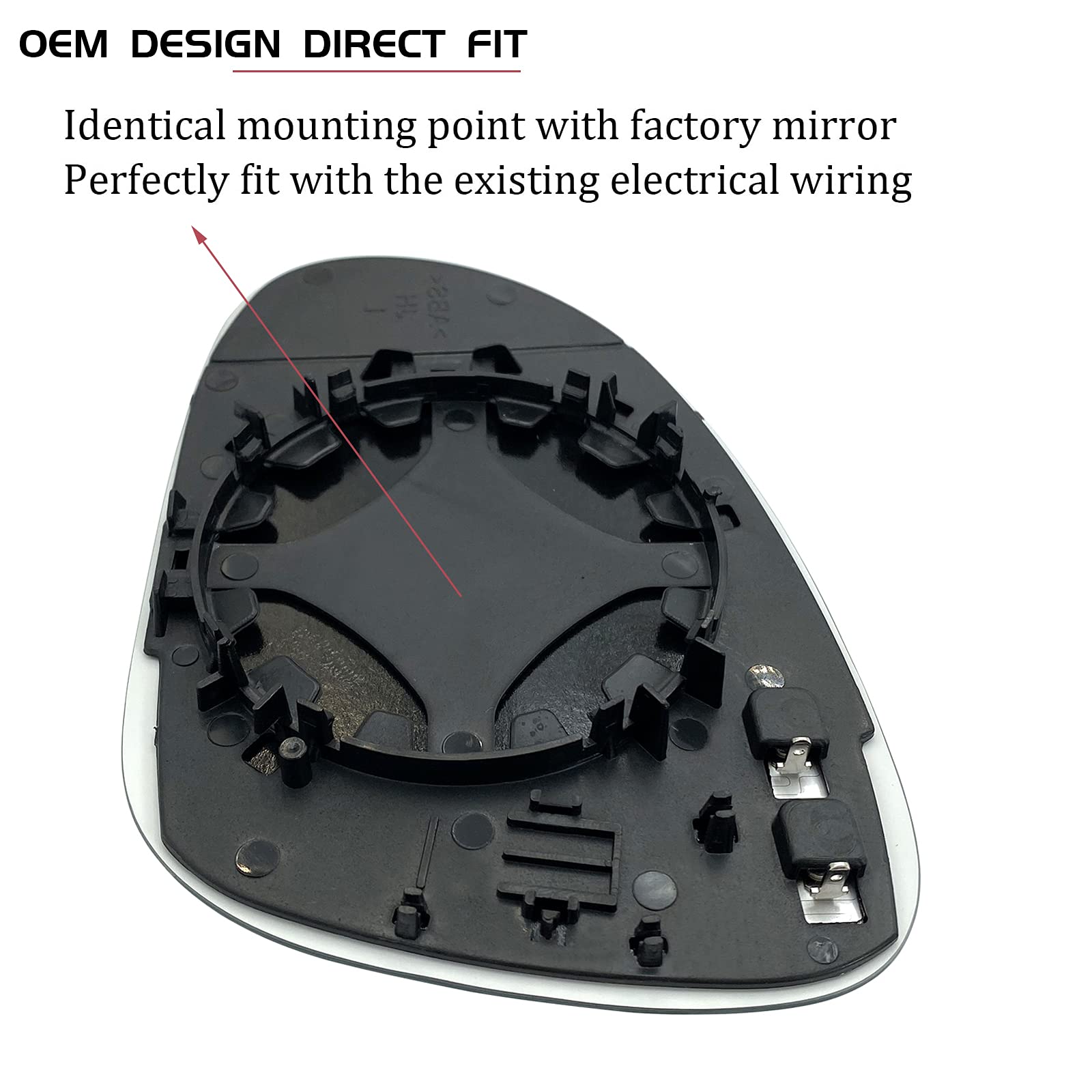 Passenger Right Side Heated Mirror Replacement for 2005-2010 Volkswagen VW R32 EOS GTI Rabbit Jetta Passat Mirror Glass - Side V