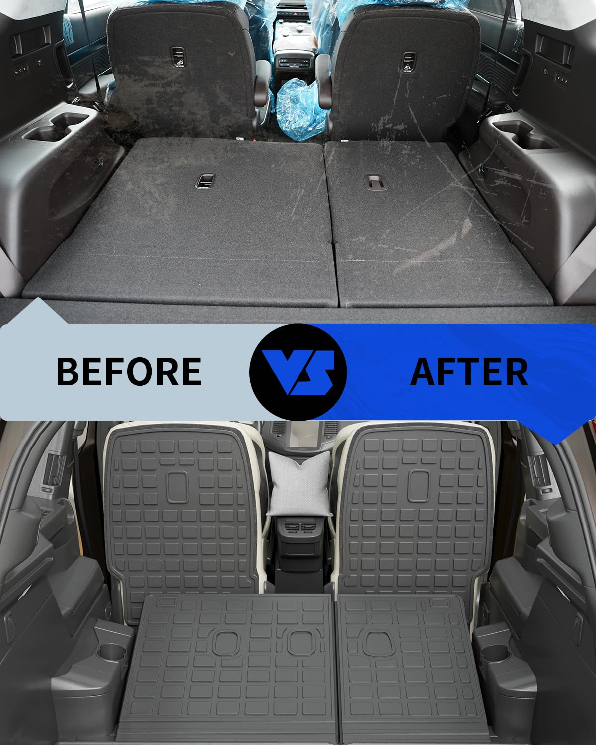 Rongtaod Floor Mats Compatible With 2020-2025 Hyundai Palisade 7 Seats Cargo Mat 2Nd&3Rd Row Kick Mat 2024 Palisade Accessories