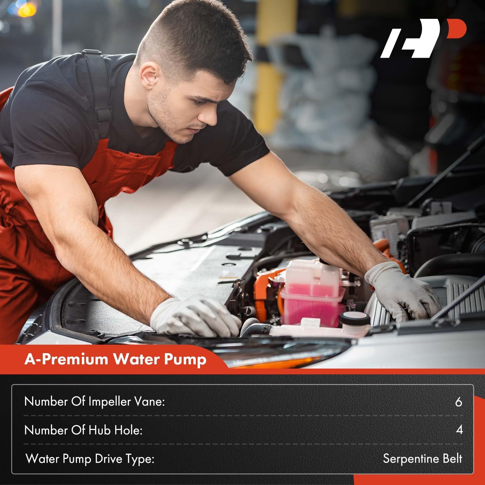 A-Premium Water Pump W/Gasket [DOHC, 6Cyl 2.8 3.0 3.6L] Compatible with Chevy & GMC & Cadillac & Buick & Pontiac & Saab & Suzuki