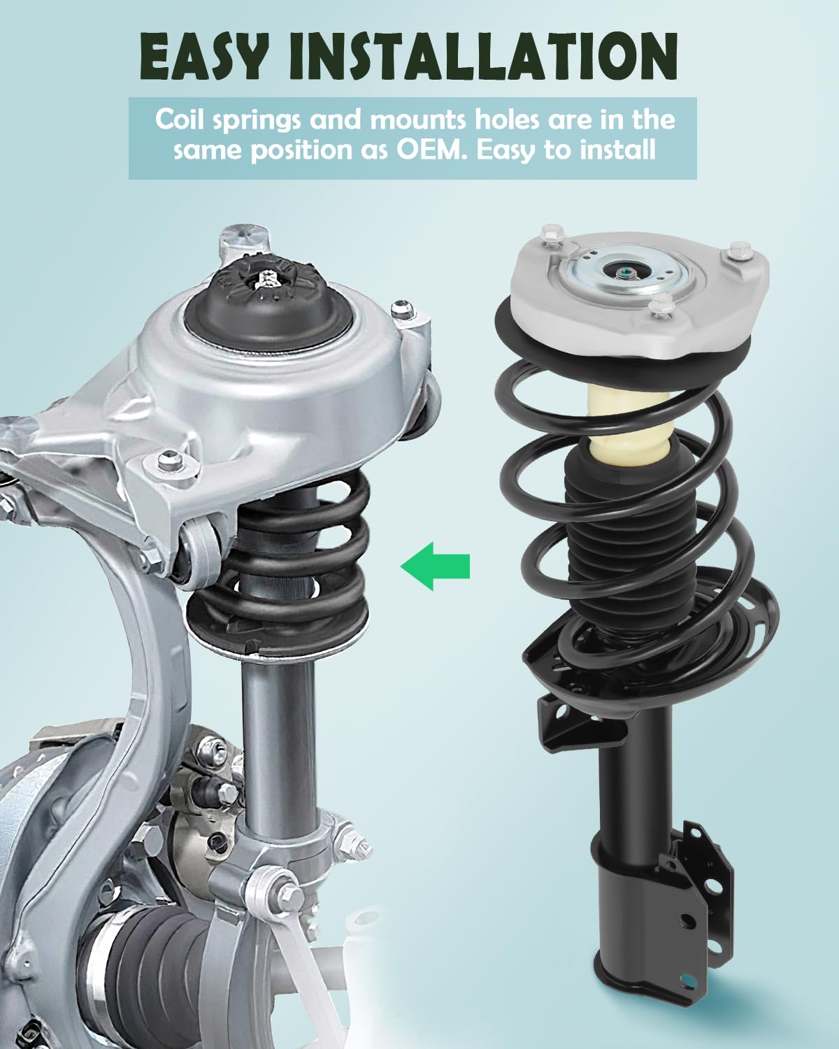 Scitoo Front Complete Struts Spring Assembly Shocks Struts Fits For Mercedes-Benz Glk250 2013-2015,For Mercedes-Benz Glk350 2010