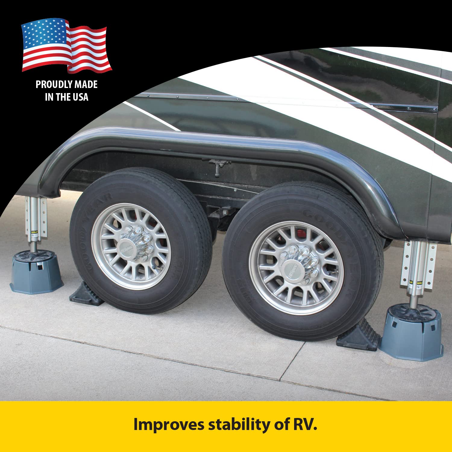 Stromberg Carlson Base Pad Extreme - 7 Block, 6000 Lb Max Capacity - Camper Accessories For Travel Trailers, Rv Accessories, Jack Stands, Trailer Jack, Trailer Jack Block, Rv Jack Pads (1 Pack)