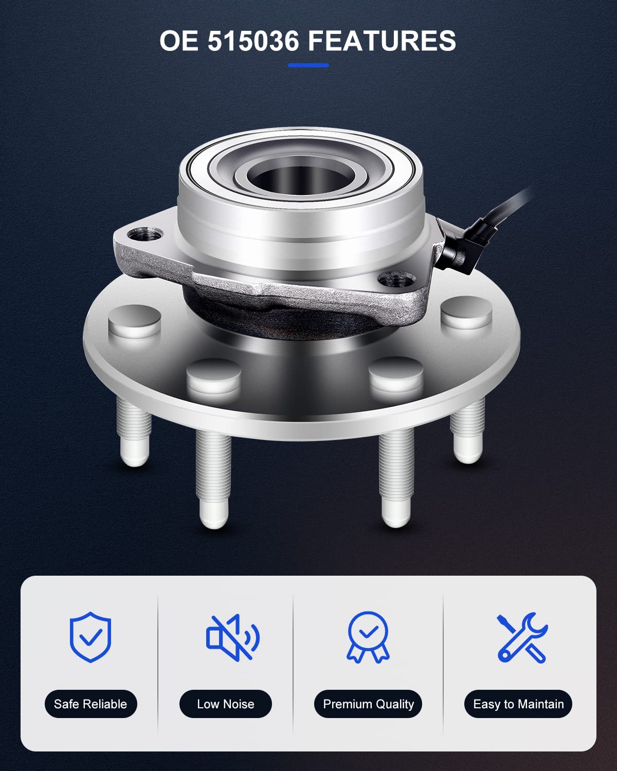 ECCPP Wheel Hub and Bearing Assembly Front 515036 fit for Chevrolet Silverado 1500 GMC Sierra 1500 Cadillac Escalade Chevrolet T