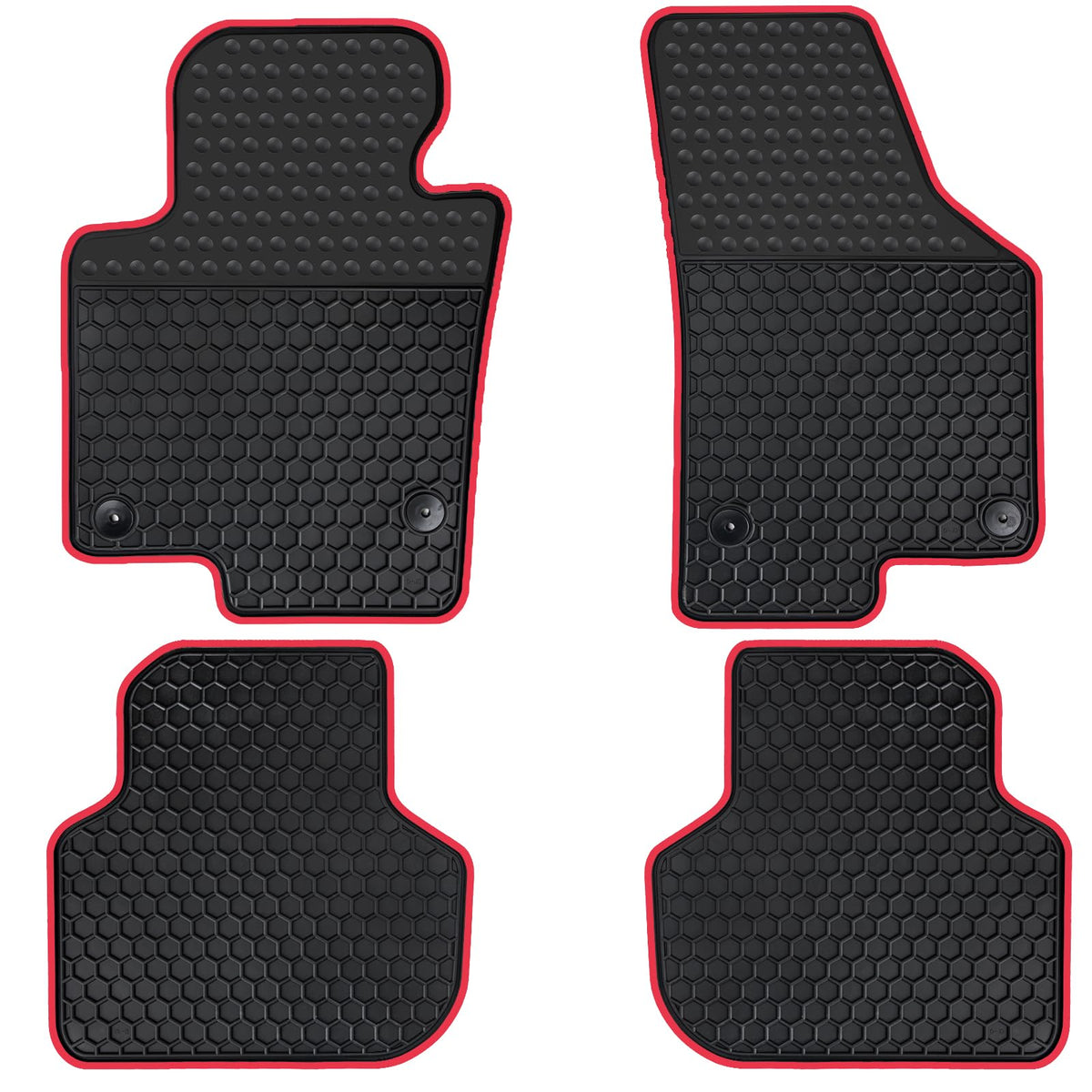 Matericuo Car Floor Mats Custom Fit For Volkswagen Vw Jetta 2010-2018 Sedan Black Red Rubber Auto Liner Mats All Weather Protect