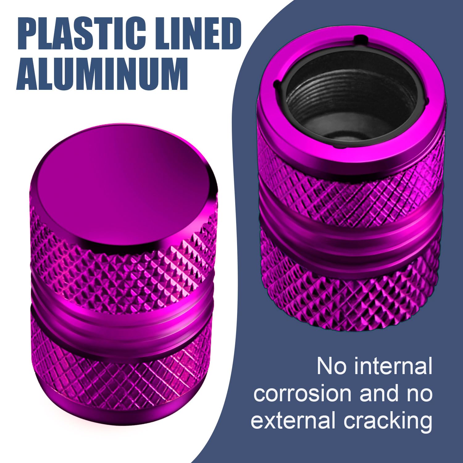 Tire Valve Stem Caps - 4 Pack Anti-Corrosion Premium Anodized Alloy Tyre Air Valve Caps Cat Dog Paw For Car Suv Bike Purple