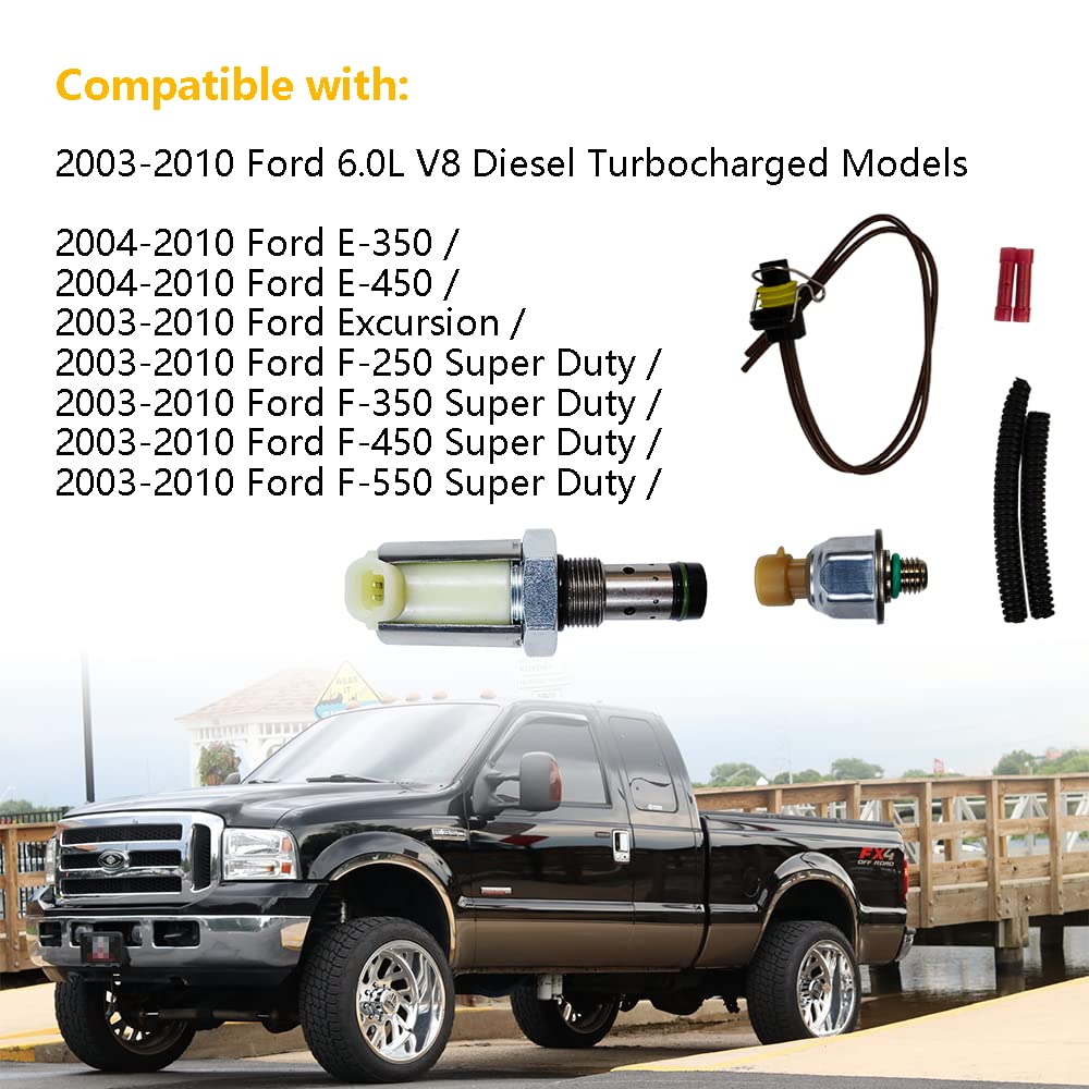 6.0 IPR Valve with ICP Sensor and Pigtail | Replacement for 2003-2010 F250 F350 F450 F550 E450 Super Duty Excursion, 04-10 E350