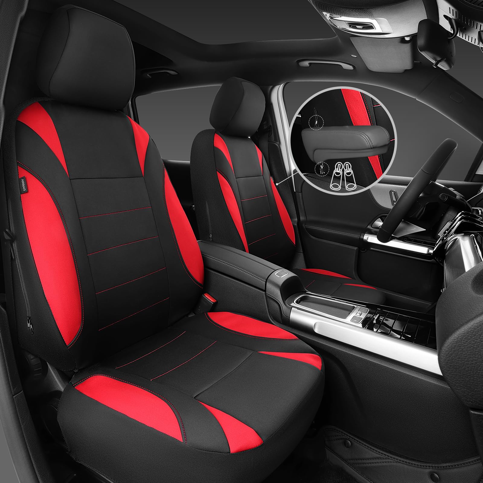 CAR PASS Neoprene Wetsuit Seat Covers, Waterproof Car Seat Covers Full Sets with 5mm Composite EVA, Universal Fit for Car,Sedan,