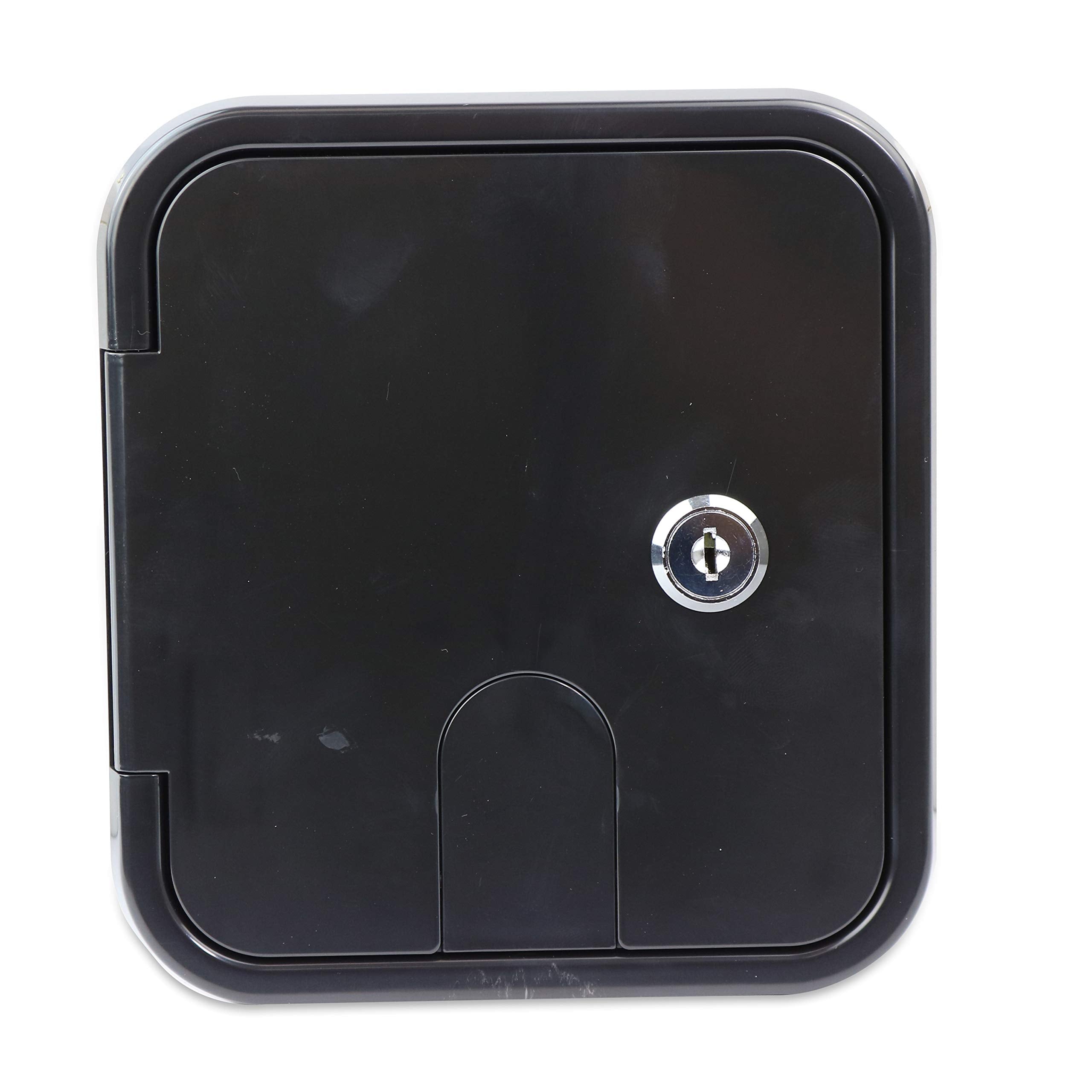 Rv Camper Trailer Motorhome Power Cord Hatch Electrical Access Door (Black-1801Lb)