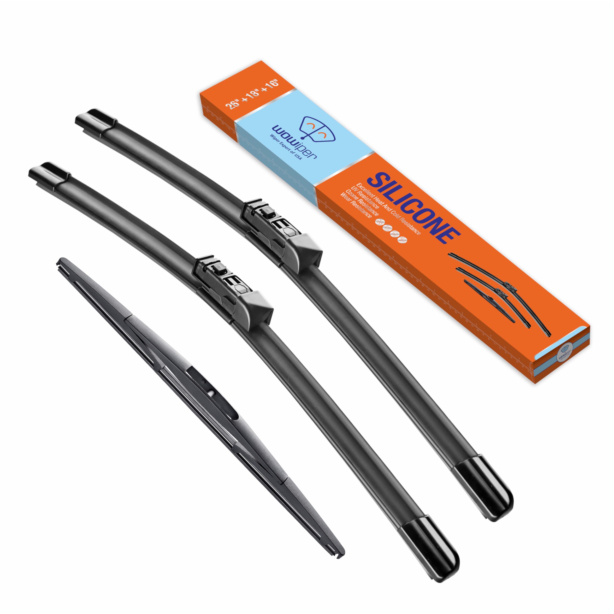 Wowiper Silicone Windshield Wiper Blades With Rear Wiper Blade For Subaru Outback 2020-2023, All-Season Automotive Replacement W