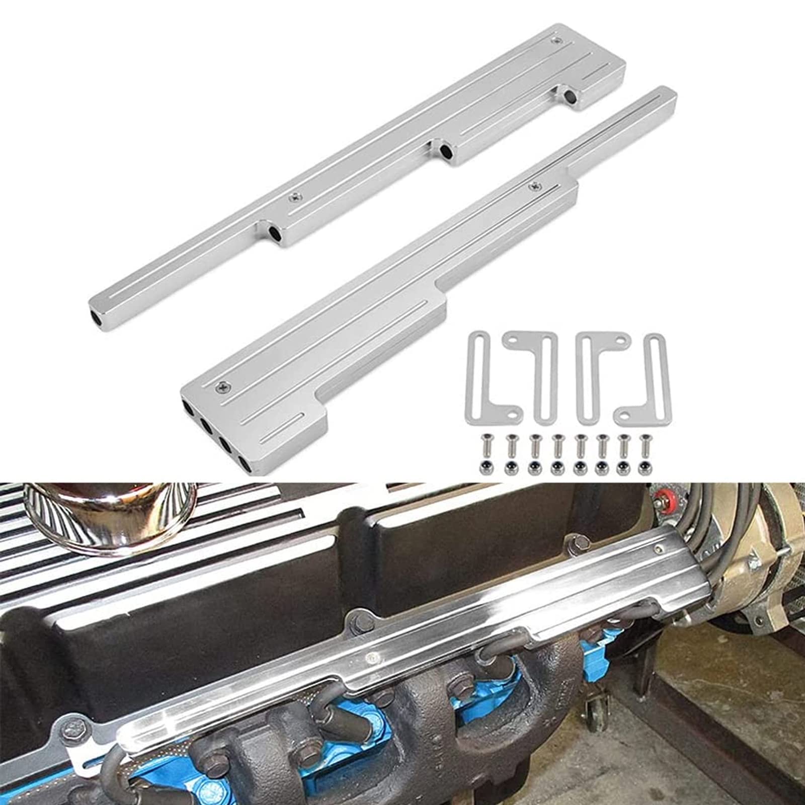 Nicecnc Spark Plug Wires Looms Separator Holders Compatible With Chevrolet Small Block Big Block Sbc Bbc 350 Engines Silver