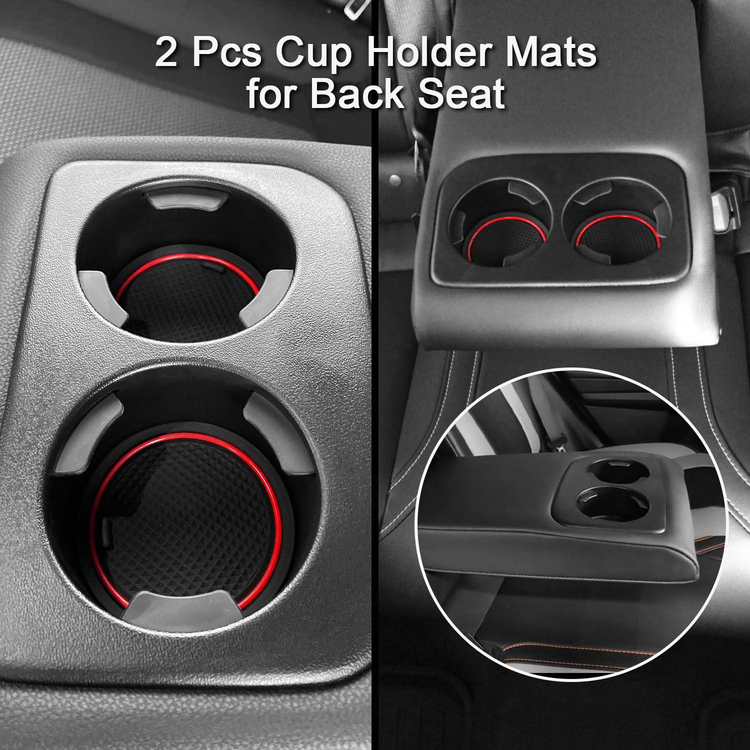 Mochent Cup Holder Insert For Subaru Crosstrek 2023 2022 2021 2020 2019 2018 And For Subaru Impreza 2017-2023 Center Console Mat Non-Slip Door Pocket Liners Interior Accessories(Red)