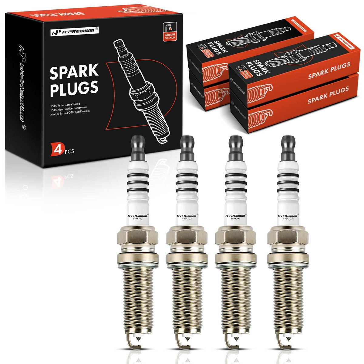 A-Premium Double Iridium Spark Plugs Compatible With Nissan Altima 2013-2018, Rogue 2014-2020, 2.5L, Pack Of 4