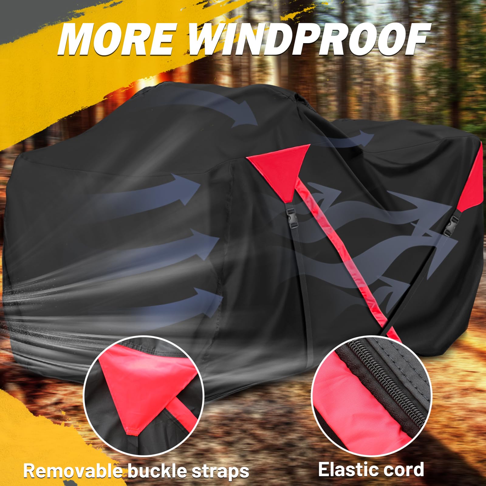 AUTOLION ATV Cover Waterproof, Quad Covers with Unique Zipper & Heavy Duty Windproof Buckle, All Weather Protection 4 Wheeler Co