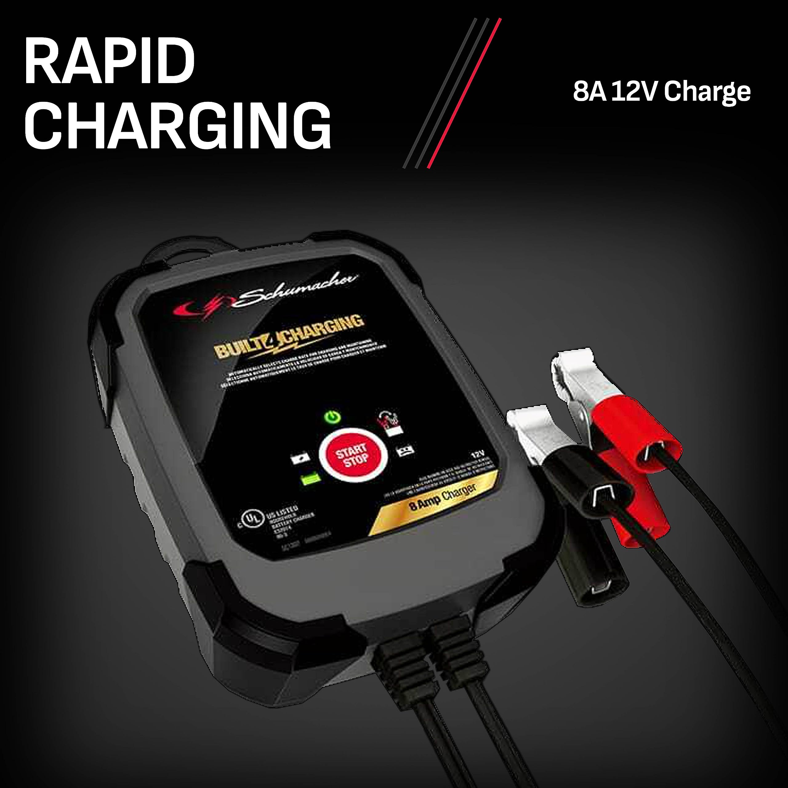 Schumacher Electric Battery Charger and Maintainer, SC1302, 3-in-1, Fully Automatic, 8 Amps, 12 Volt, for Car, Truck, SUV, and M