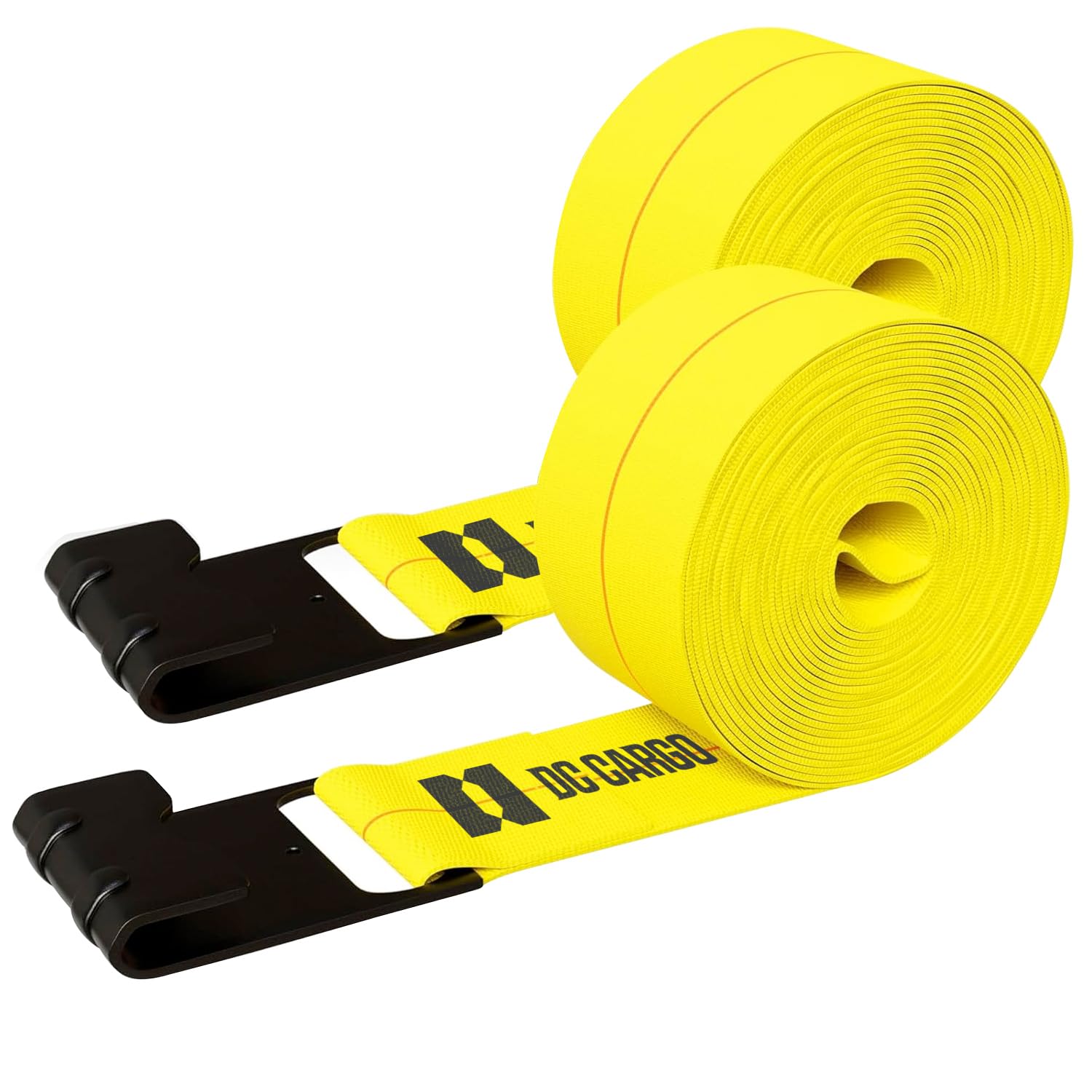 Dc Cargo Mall Truck Straps, 4 Inch X 30' Straps For Flatbed Trailer Heavy Duty Tie-Downs W/Flat Hooks (2-Pack) 16,500 Lbs Break
