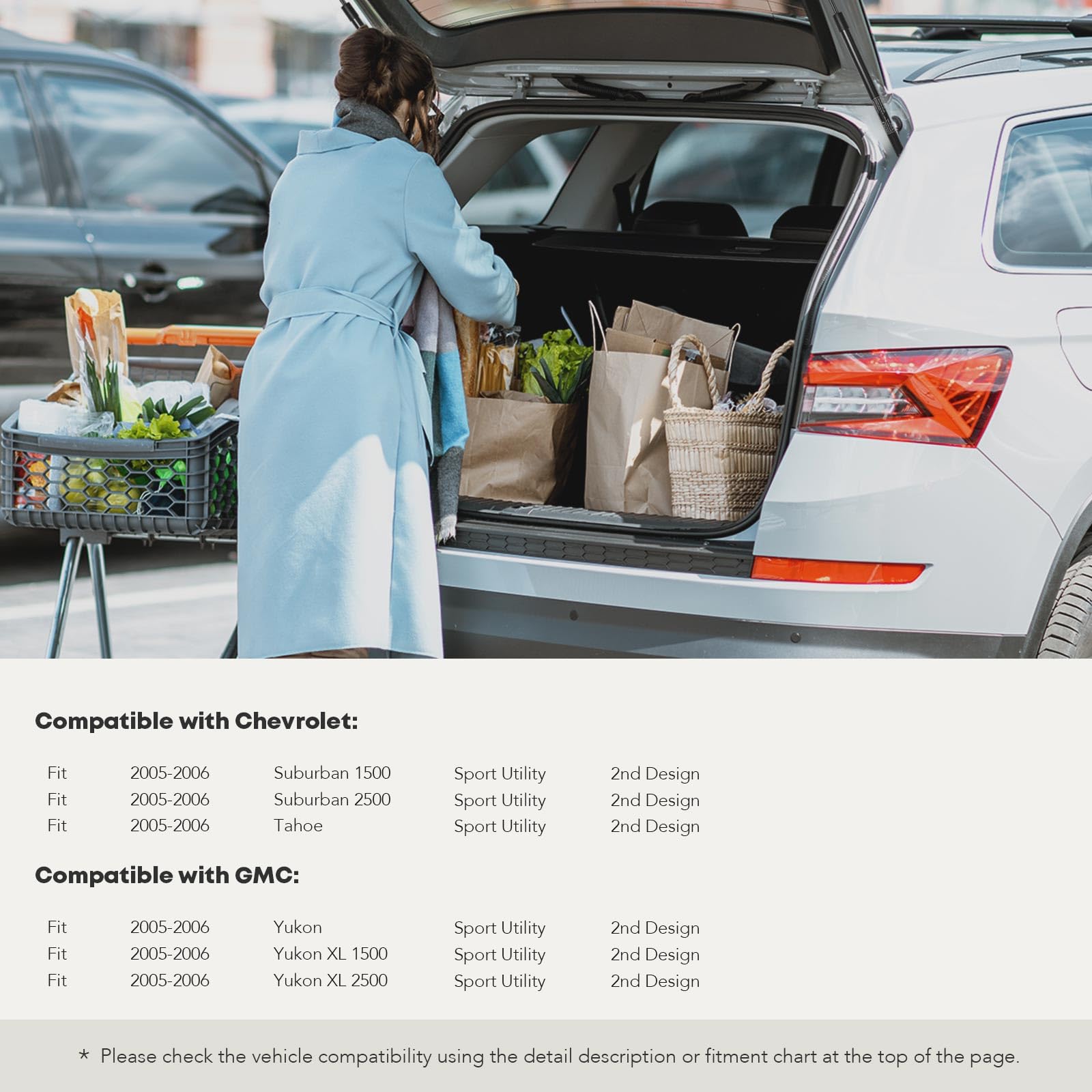 Set Of 2 Rear Liftgate Lift Supports Struts Gas Spring Shocks Replacement For 2005 2006 Chevrolet Suburban 1500 2500 Tahoe Gmc Y