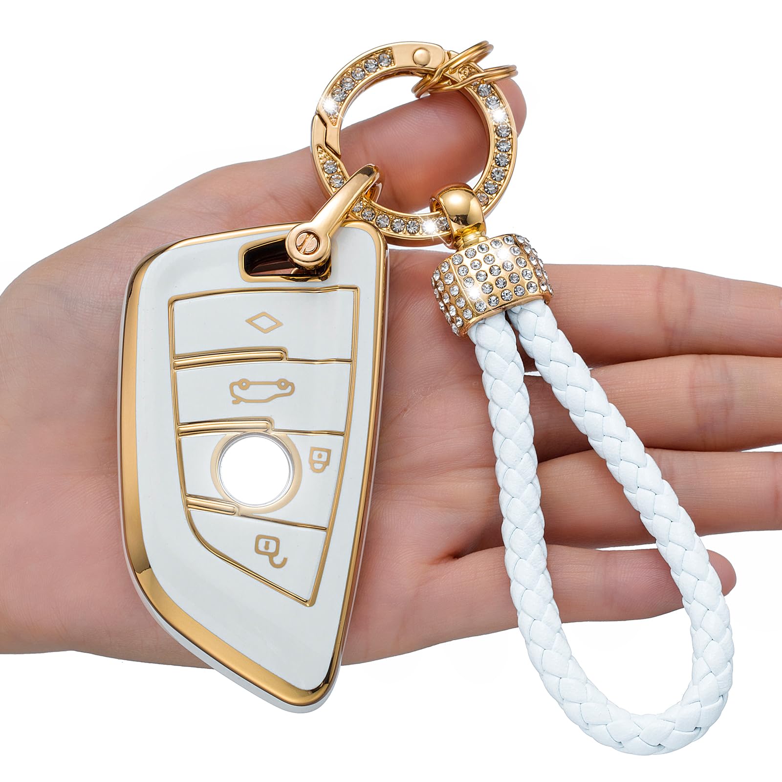 Lcxjmwkl For Bmw Key Fob Cover,Compatible With Bmw 2 5 6 7 Series X1 X2 X3 X5 X6 Smart Key Premium Soft Tpu Anti-Dust Full Protection