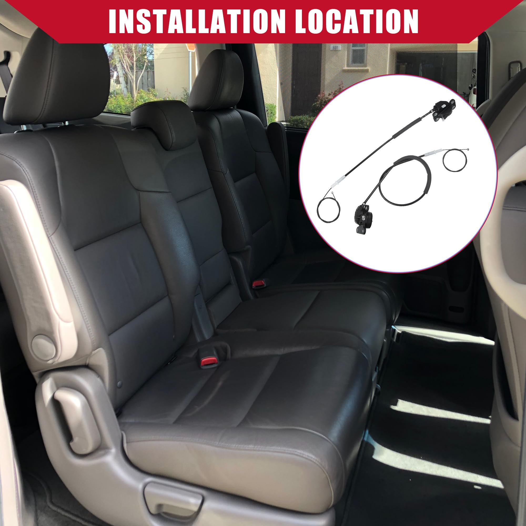 Hihaha Left/Power Sliding Door Cable For Honda Odyssey 2005-2010 / Durable/Rubber / 1 Set/Black