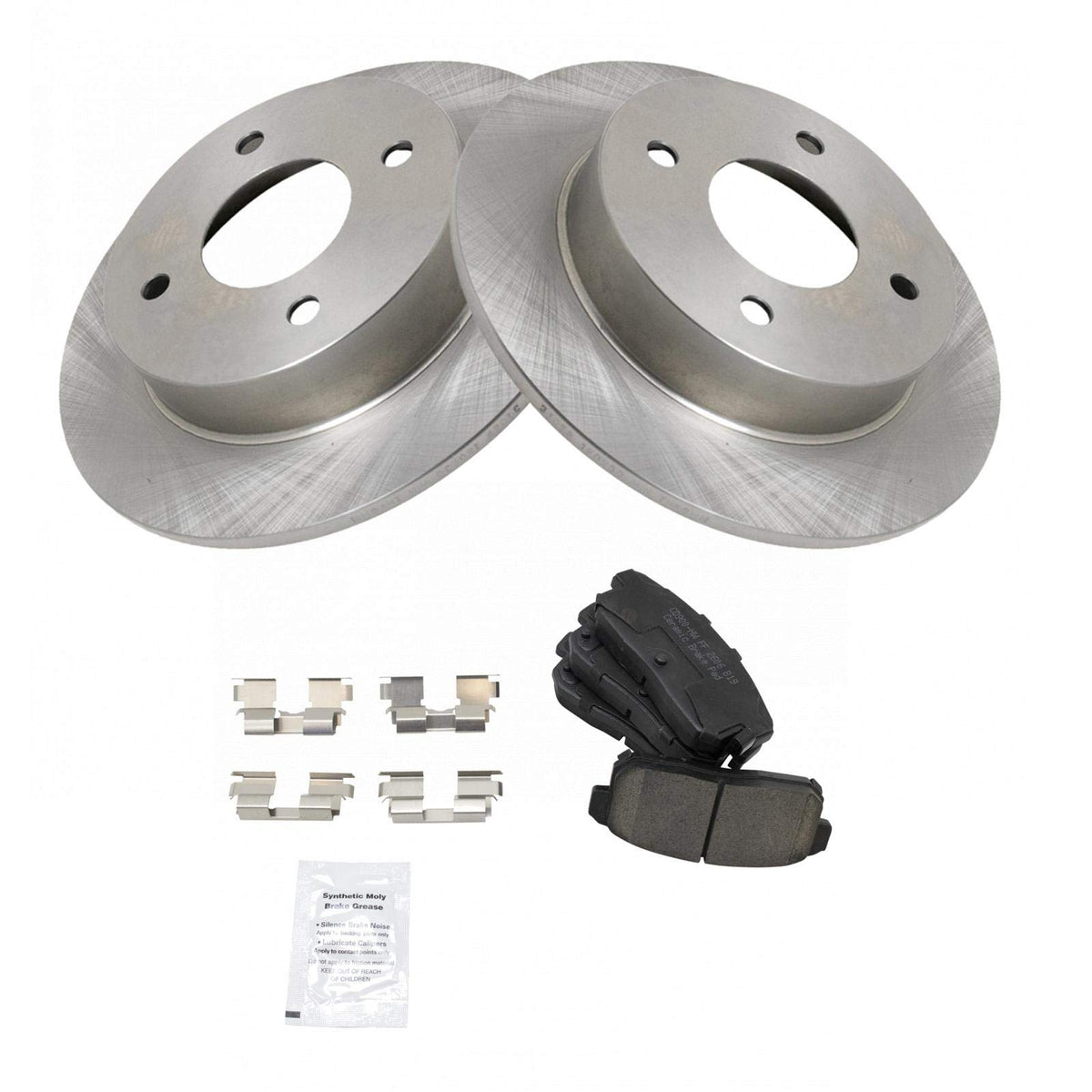 TRQ Rear Brake Pad & Rotor Kit Brake Pads Brake Rotor Ceramic Compatible with 2001-2002 INFINITI G20 2002-2006 Nissan Sentra