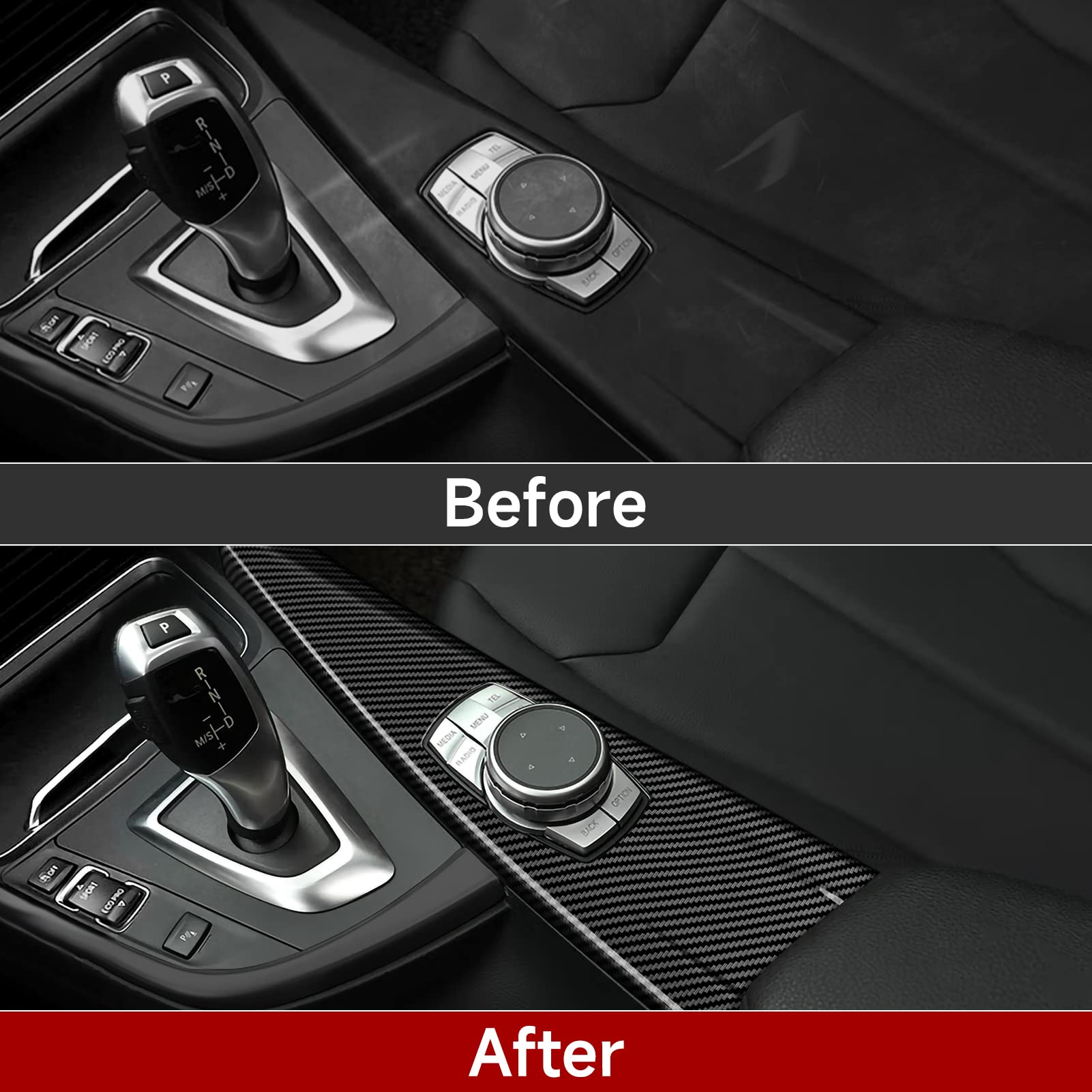 Car Multimedia Cover Sticker Wrap Carbon Color Abs Decal Trim Fits For Bmw F30 F31 F34 3Gt F32 F36 Accessories - F33 Convertible Not Fit