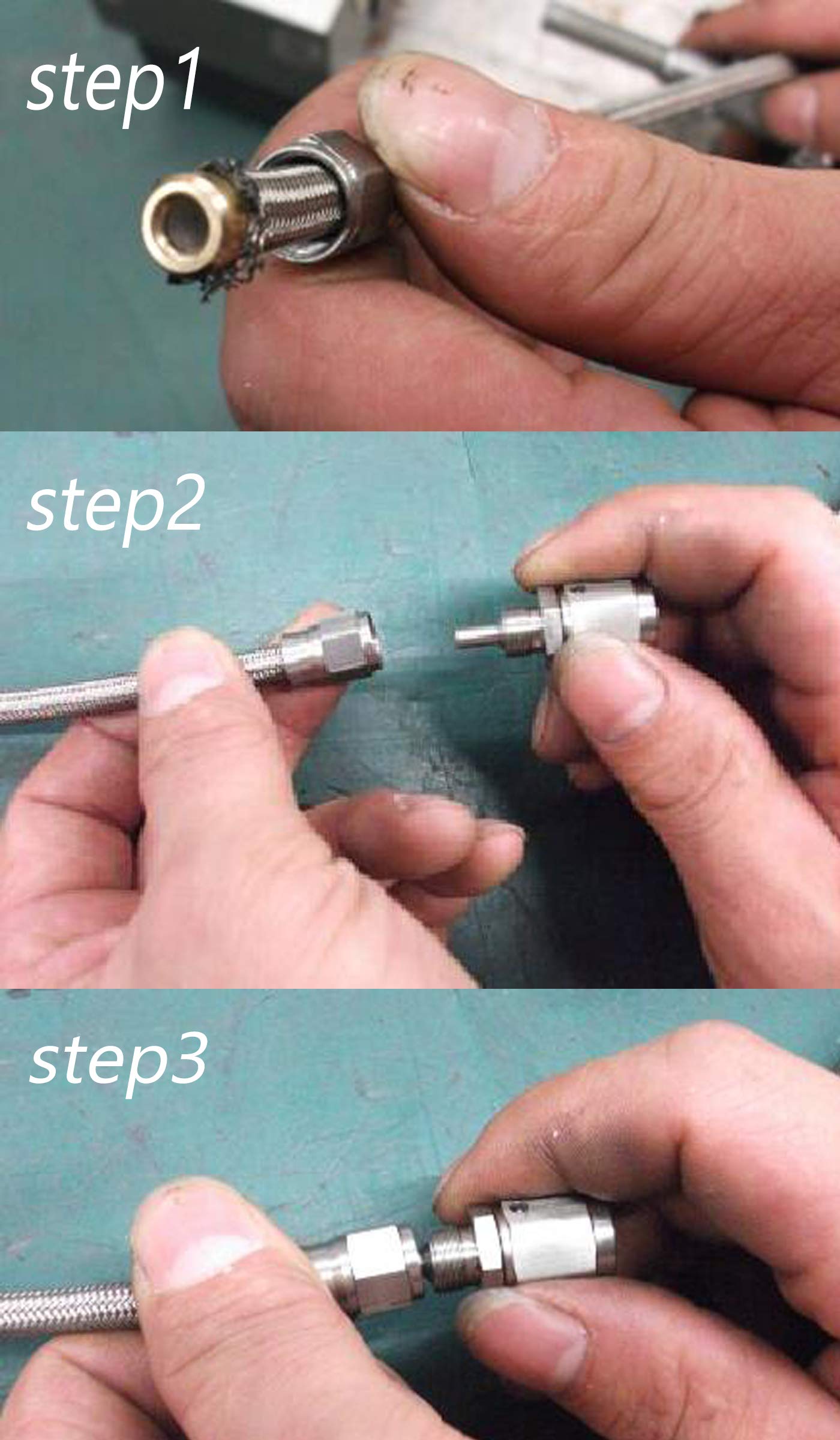 AC PERFORMANCE -6 AN PTFE Teflon Braided Stainless Steel Hose, 10 Feet