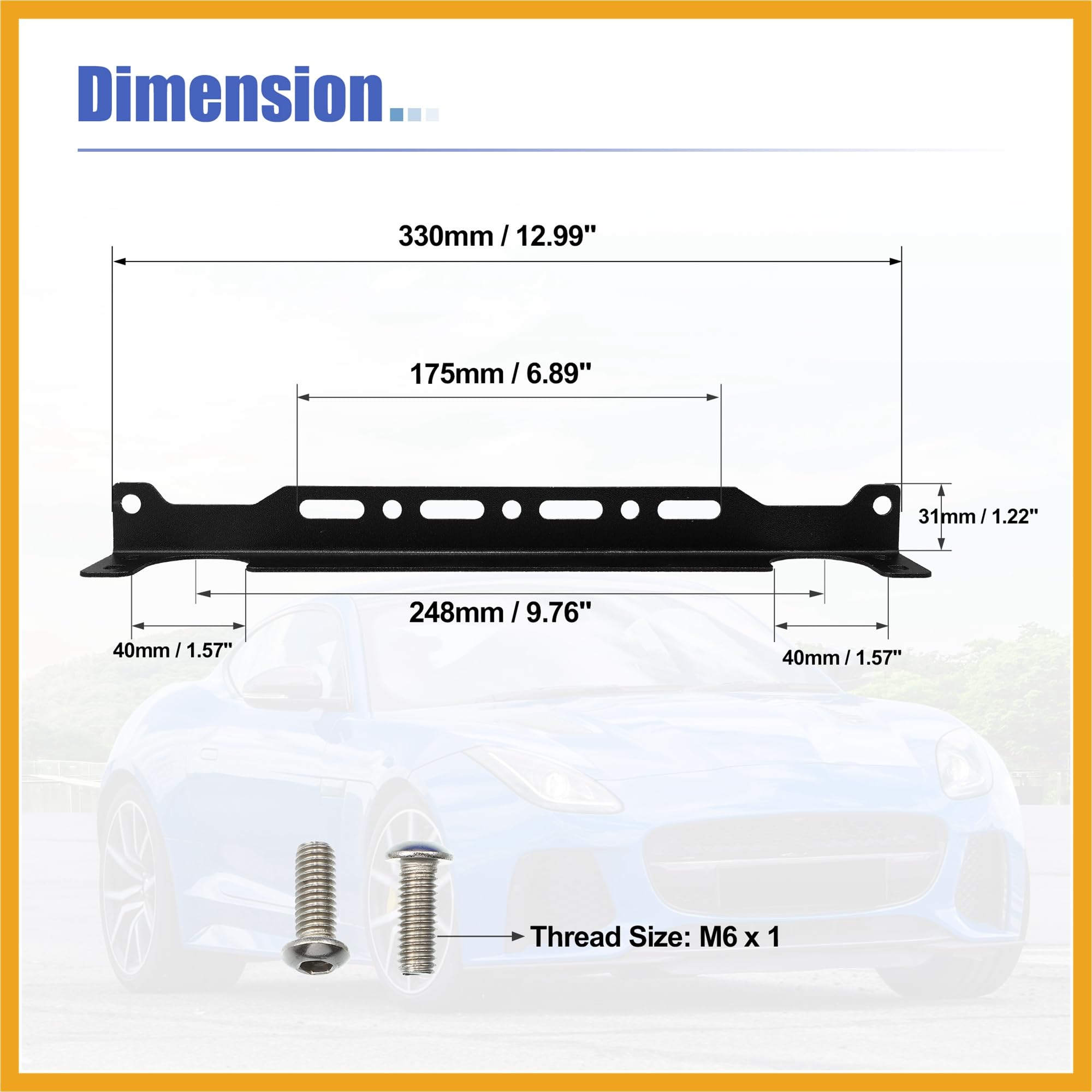 Partuto Universal Oil Cooler Mounting Bracket Kit 330mm Aluminum Alloy Engine Oil Cooler Radiator Adapter Kit Oil Cooler Bracket