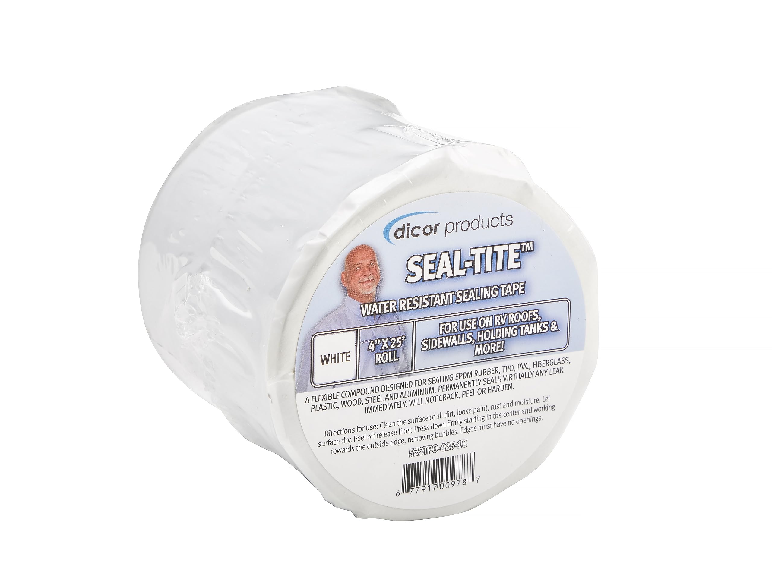 Dicor 522Tpo-425-1C Seal-Tite Rv, Trailer, Motorhome Sealing Repair Tape - 4'' X 25' White