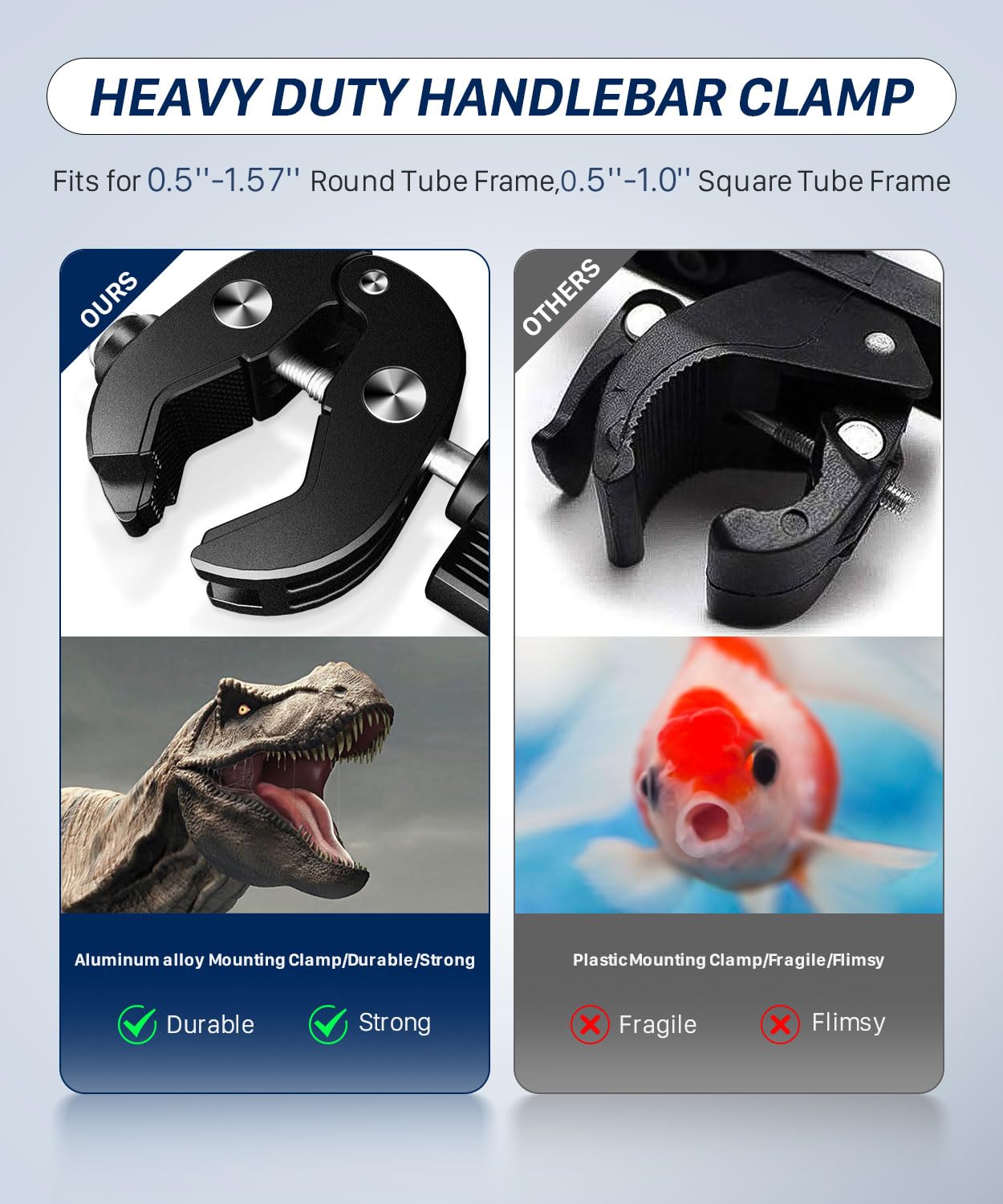 Fodsports Motorcycle Atv Cup Holder, Upgraded Motorcycle Drink Holder With 0.5-1.57'' Metal Clamp, Universal Water Bottle Holder