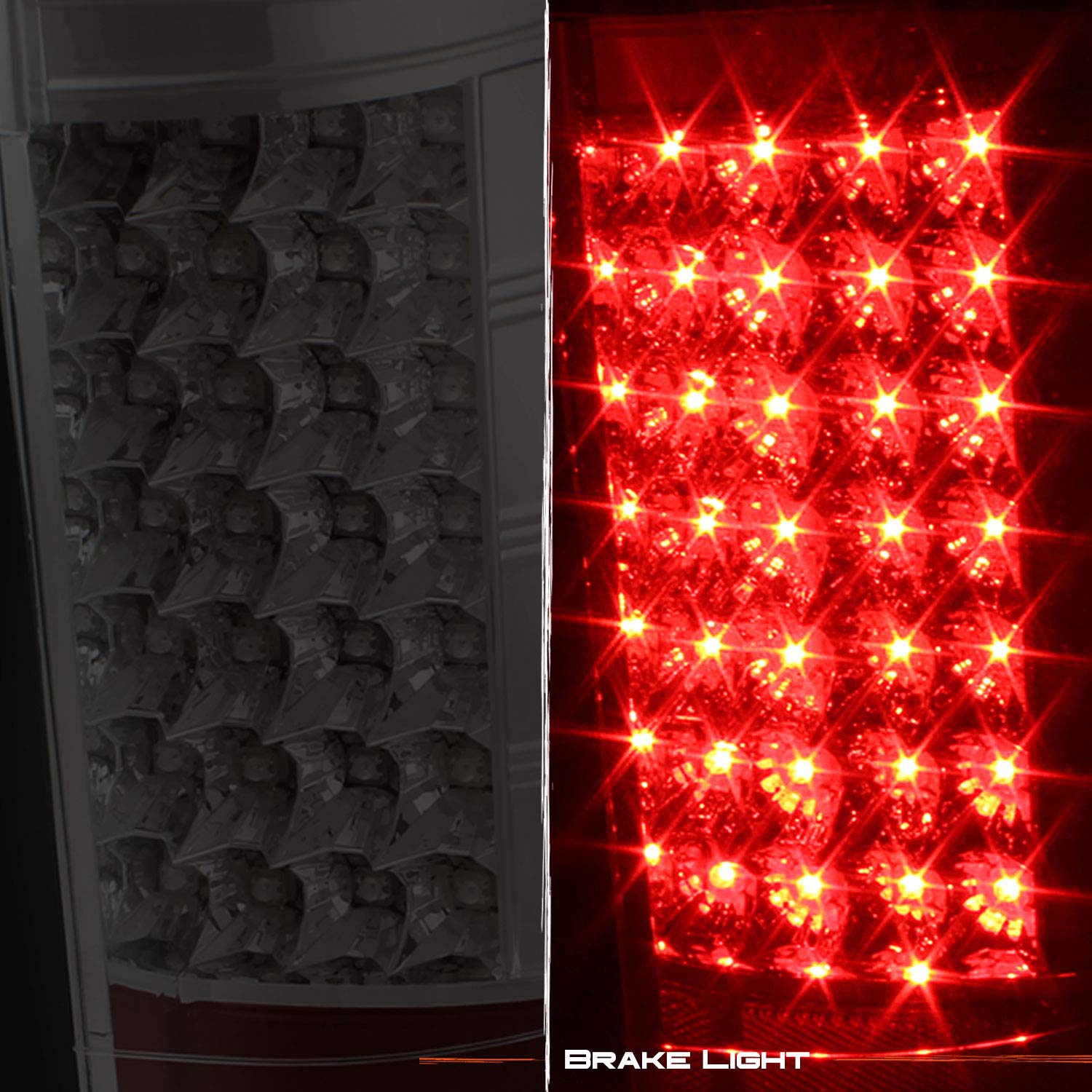 Akkon - For Black 07-13 Silverado Pickup Full Led Tail Lights Brake Lamp Replacement Driver And Passenger Side