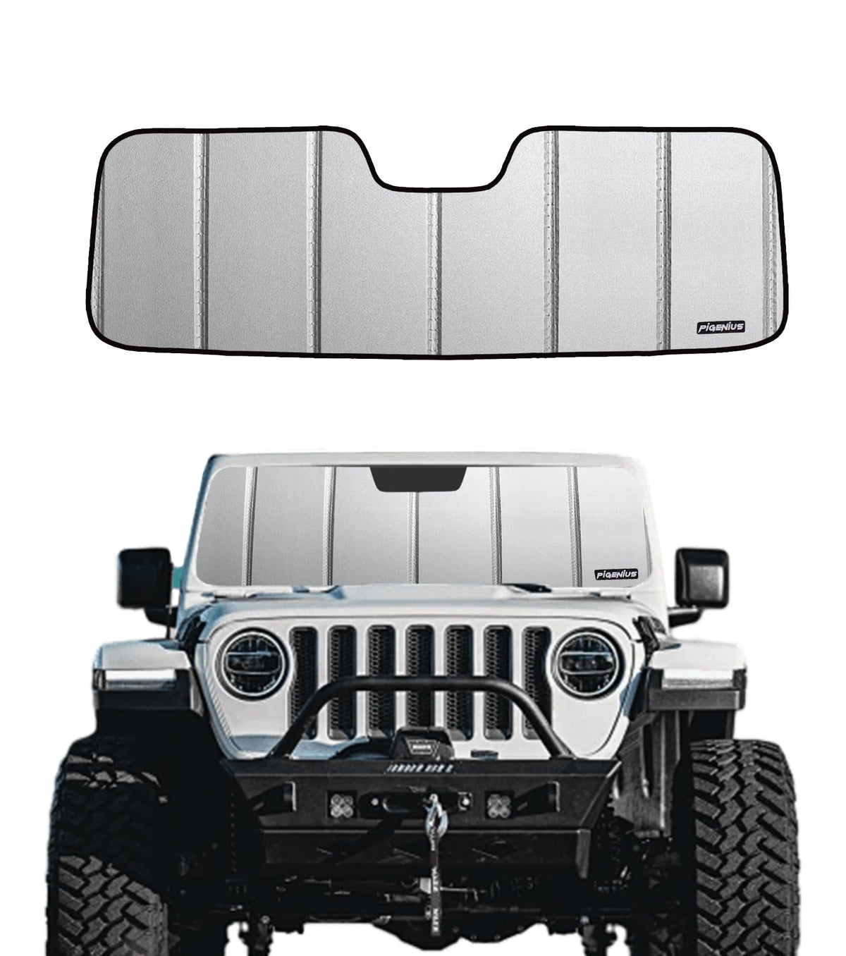 Pigenius Windshield Sun Shade For Jeep Wrangler 2007-2010 Window Sunshade - Safeguard