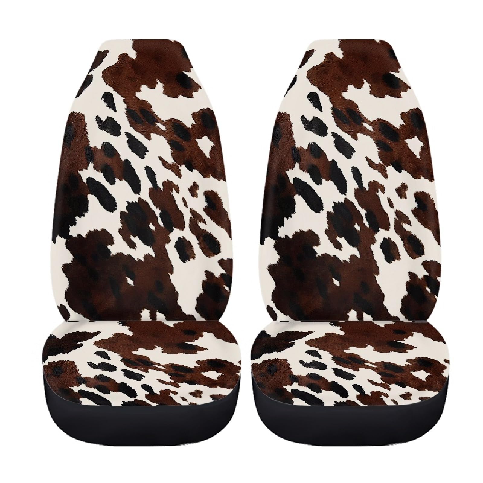 Wanyint Cows Print Car Seat Cover Full Set of 2pc Breathable Front Seat Cover Protector Auto Interior Accessories for Travel Vac