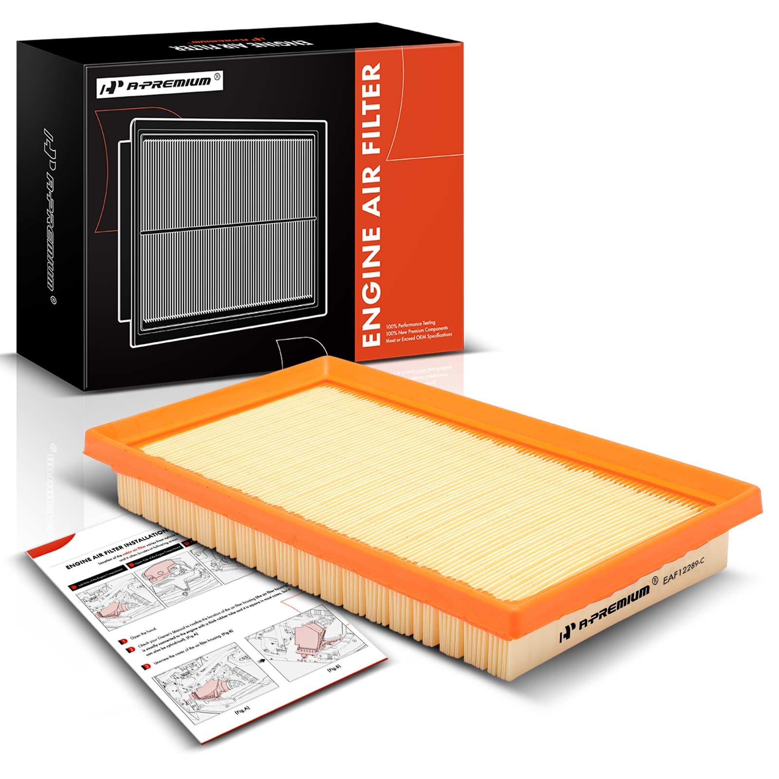 A-Premium Engine Air Filter Compatible With Toyota Camry, Corolla, Corolla Cross, Highlander, Sienna, Avalon, Venza, C-Hr, 86 & Lexus Rx350H, Es300H, Nx350H, Nx450H+ & Subaru Brz