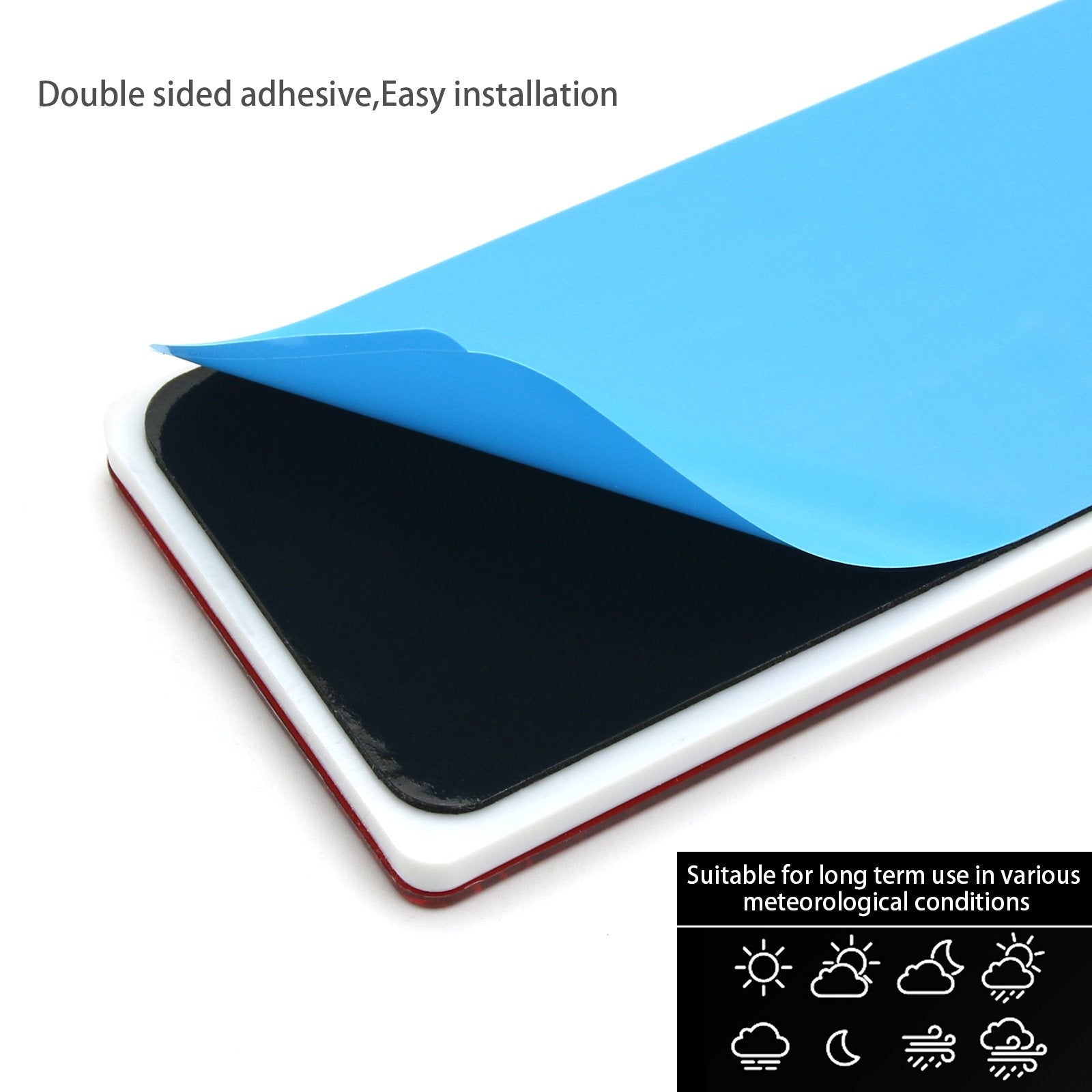 MFC PRO 2Pcs Plastic Rectangular Stick-on Reflector Sticker (Red, 5.91 x 1.97 in)