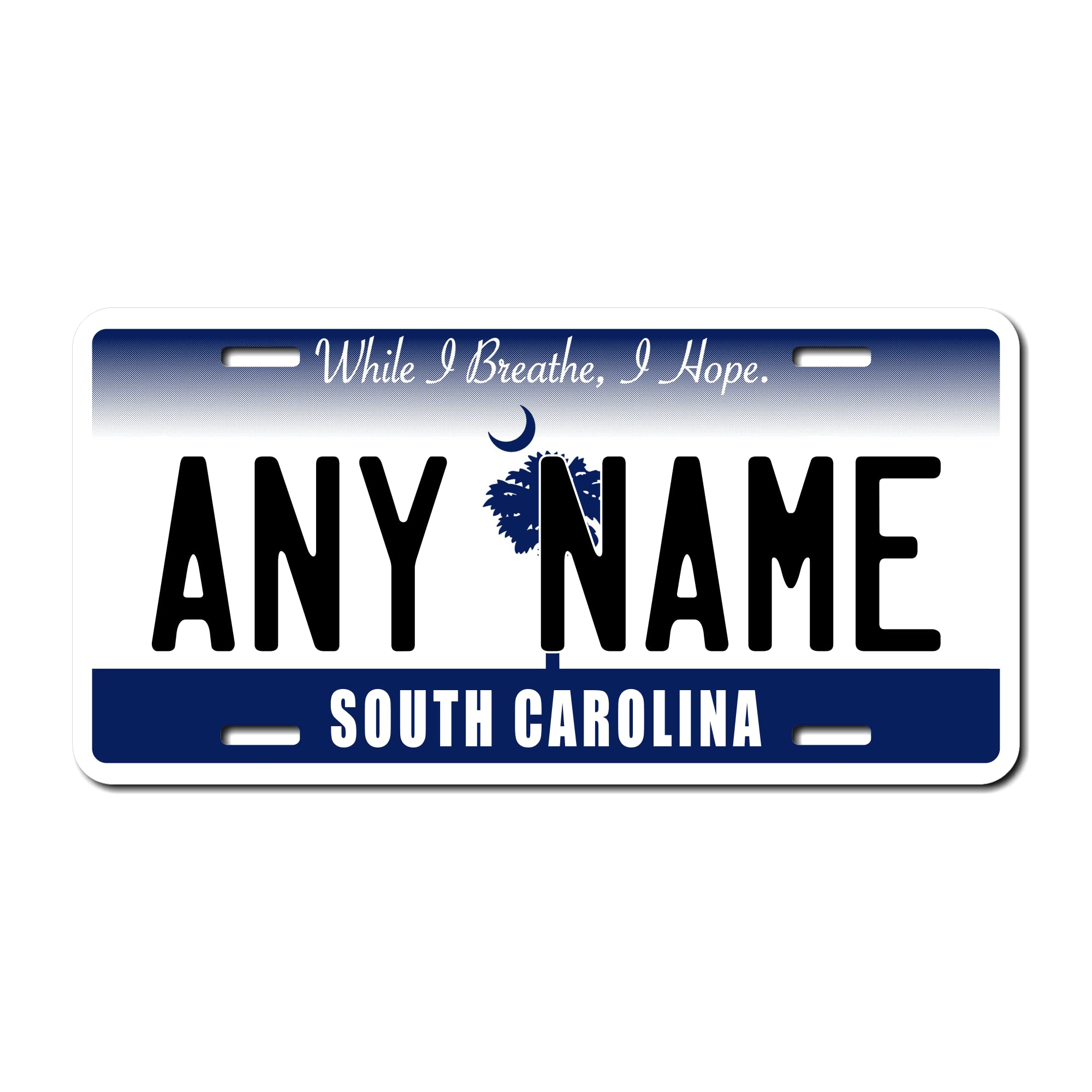 Personalized South Carolina License Plate 6 '' X 12 '' (Inches) Aluminum. Add Your Name, Text Or Numbers.Full Size Novelty Plate